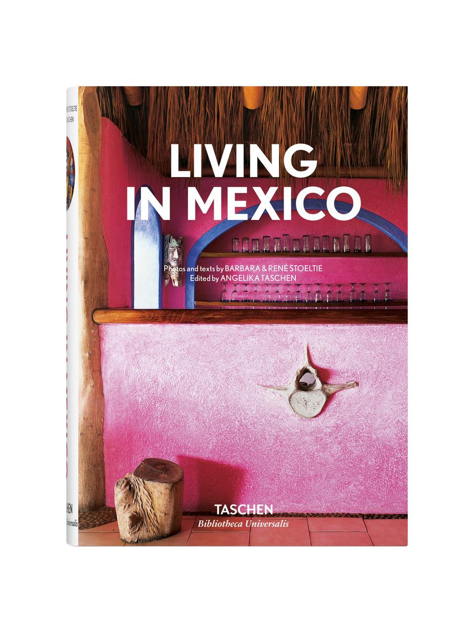 Livre photo Living in Mexico, Papier, couverture rigide, Rose, multicolore, larg. 14 x long. 20 cm