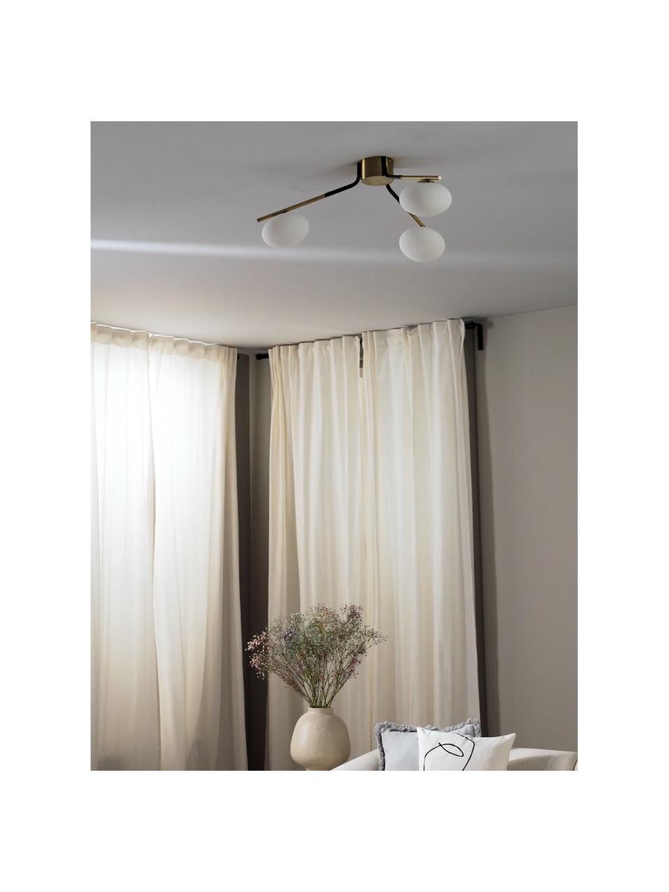 Lampada da soffito grande di design Guna, Baldacchino: metallo verniciato a polv, Nero, ottonato, Ø 76 x Alt. 25 cm