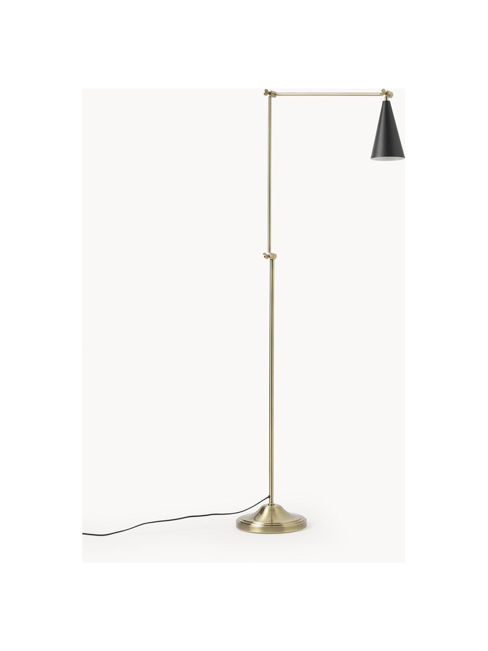 Nastaviteľná lampa na čítanie Aubrey, Odtiene zlatej, čierna, V 160 cm