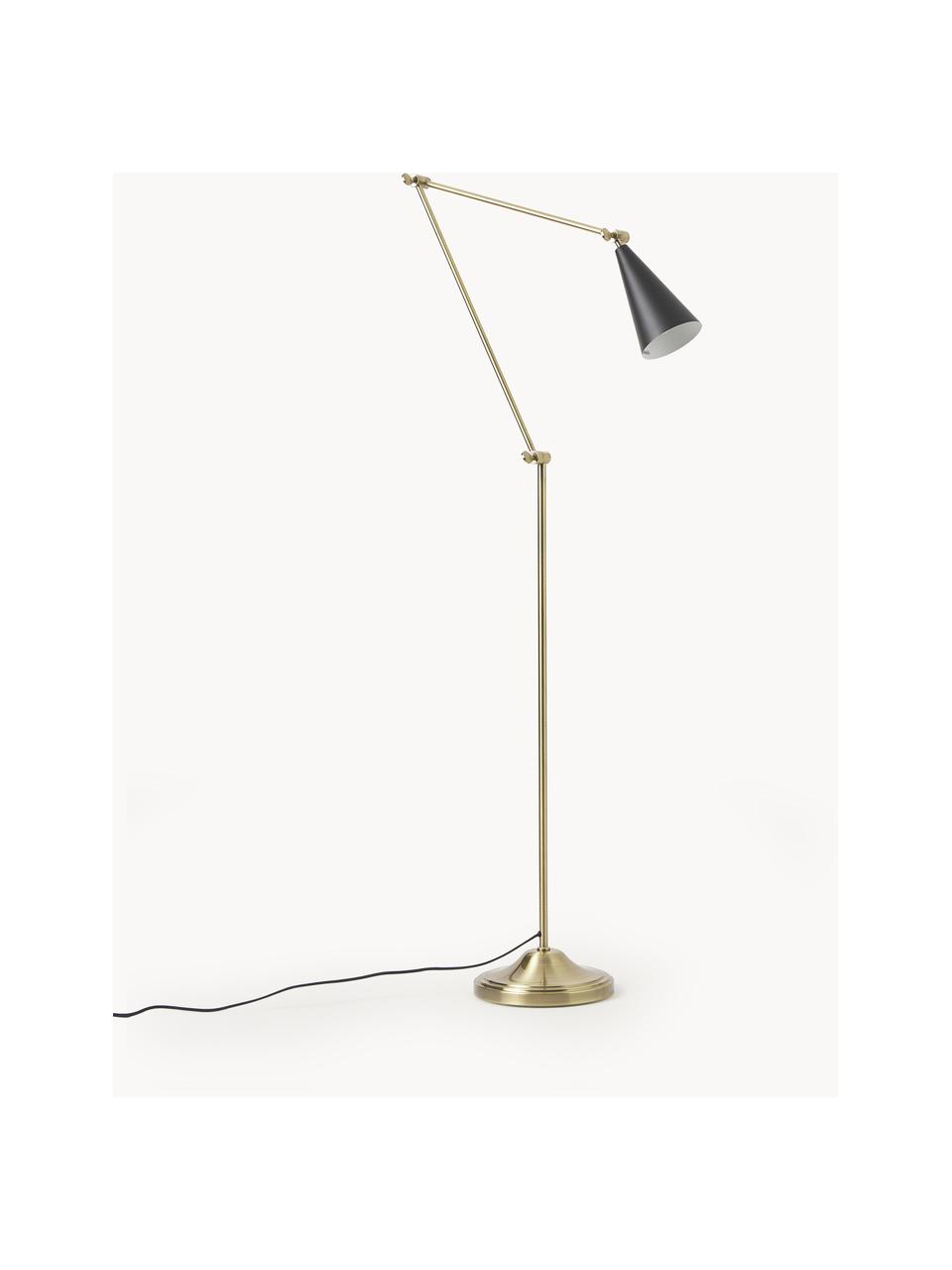 Nastaviteľná lampa na čítanie Aubrey, Odtiene zlatej, čierna, V 160 cm
