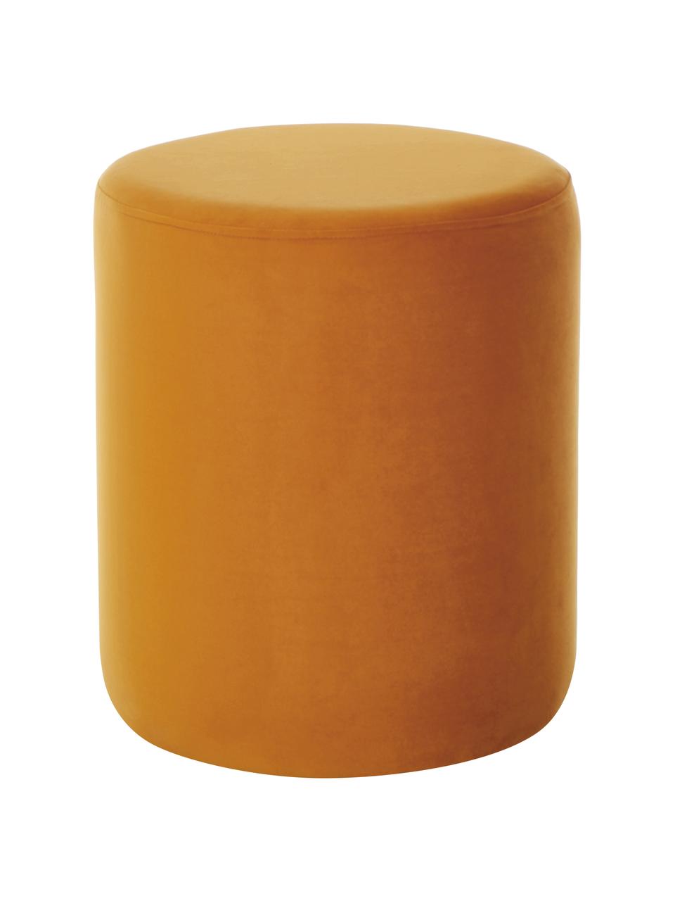 Pouf rond velours Daisy, Velours terre cuite