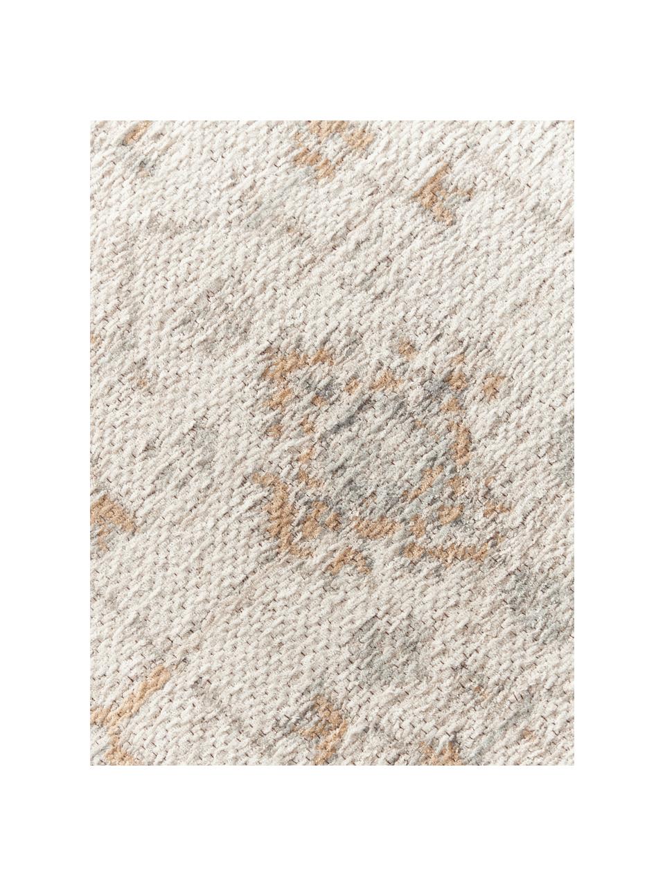 Passatoia in ciniglia tessuta a mano Loire, Retro: 100% cotone, Tonalità beige, Larg. 80 x Lung. 200 cm
