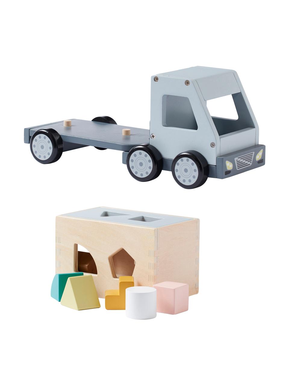 Spielzeug-Set Aiden mit Steckspiel, Holz, Bunt, B 30 x H 13 cm