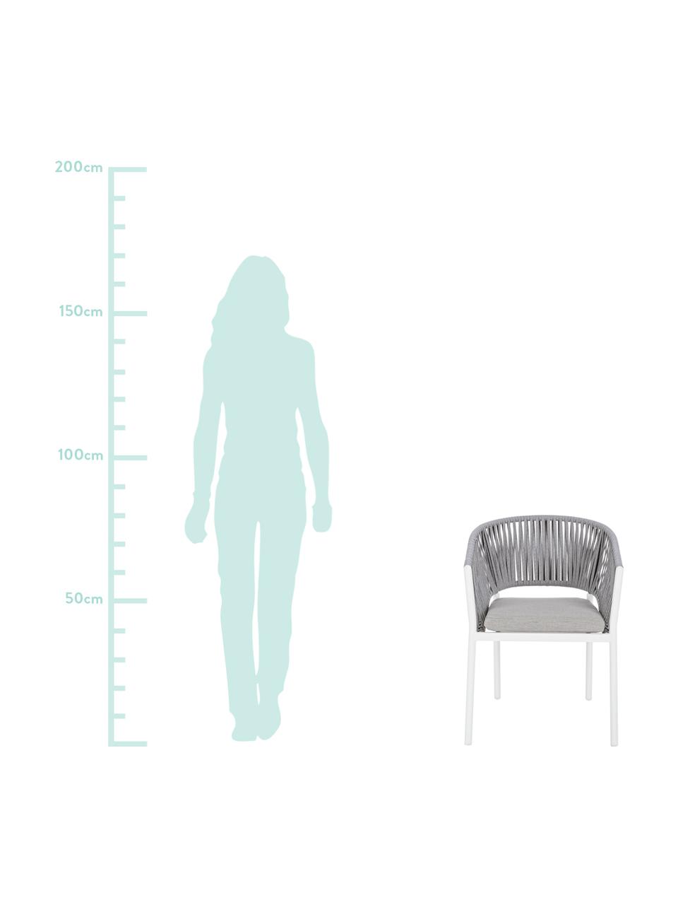 Stohovatelná zahradní židle Florencia, Šedá, bílá, Š 60 cm, V 80 cm