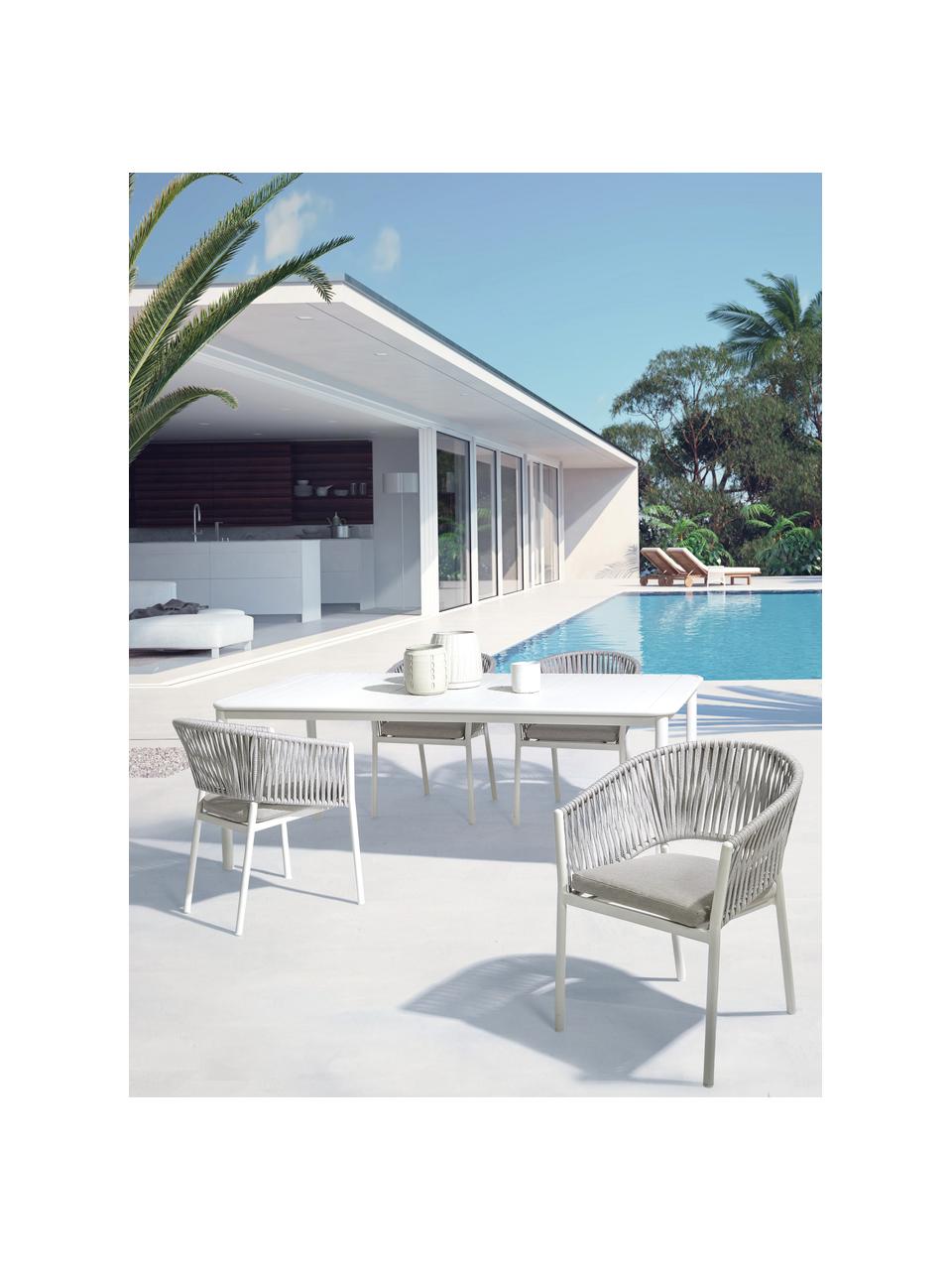 Tuinstoel Florencia, stapelbaar, Frame: gepoedercoat aluminium, Grijs, wit, B 60 x H 80 cm