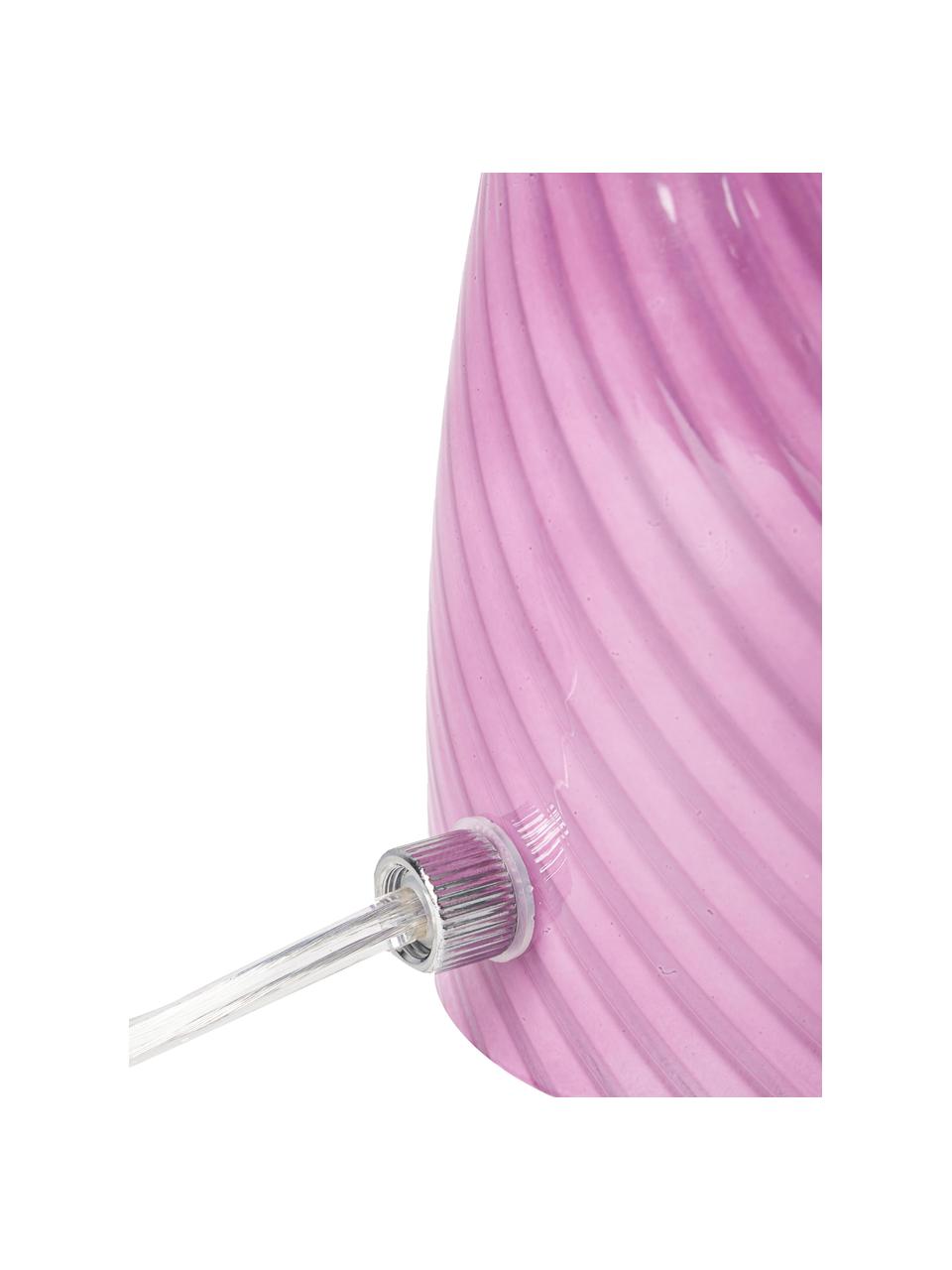 Lámpara de mesa pequeña de vidrio Mushroom, Lámpara: vidrio, Cable: plástico, Rosa, Ø 19 x Al 23 cm