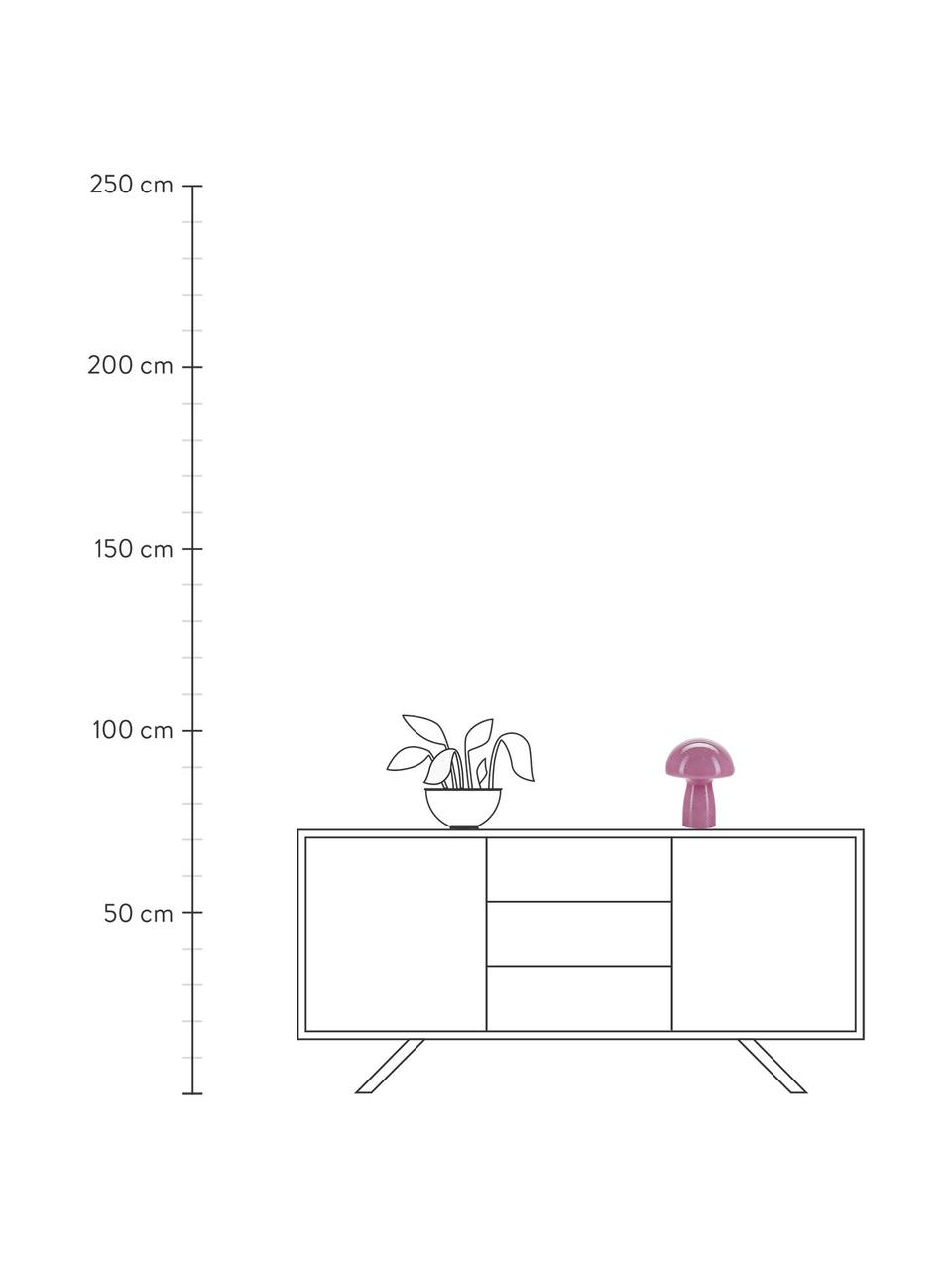 Lampa stołowa ze szkła Mushroom, Blady różowy, Ø 19 x W 23 cm