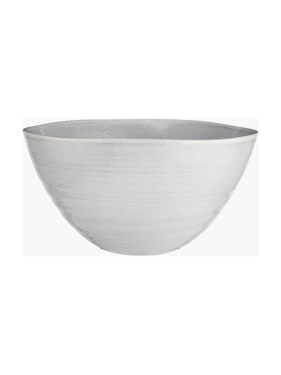 Ensaladera artesanal Manor, Gres, Gris claro con borde beige, Ø 24 x Al 12 cm