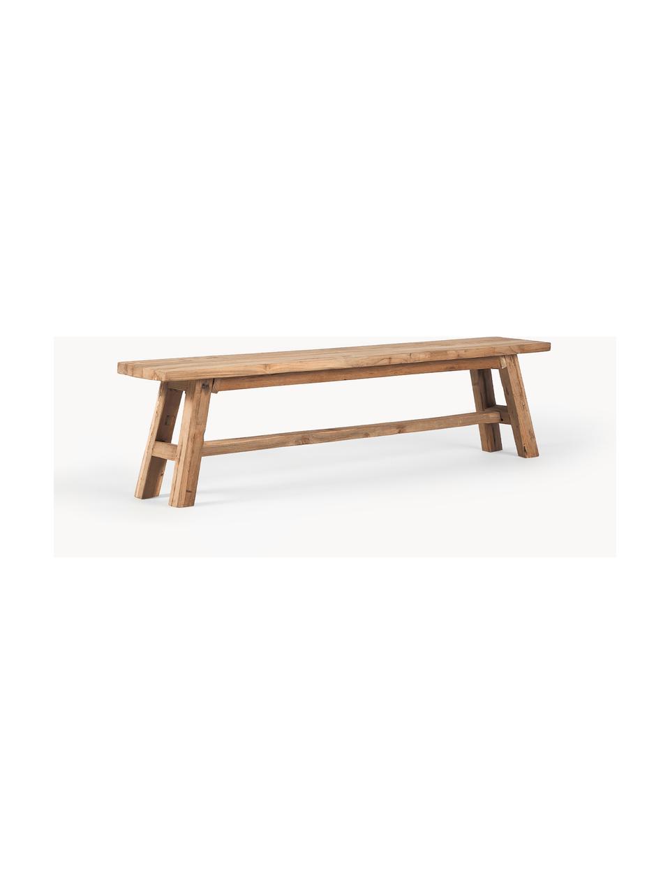 Banc en bois de teck Lawas, Bois de teck recyclé, finition naturelle
Ce produit est fabriqué à partir de bois certifié FSC® issu du développement durable, Bois de teck, larg. 180 x haut. 45 cm