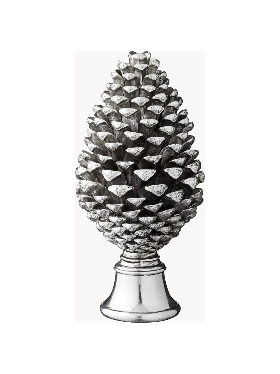 Objet décoratif fait main Pine, haut. 30 cm, Plastique, Argenté, Ø 15 x haut. 30 cm