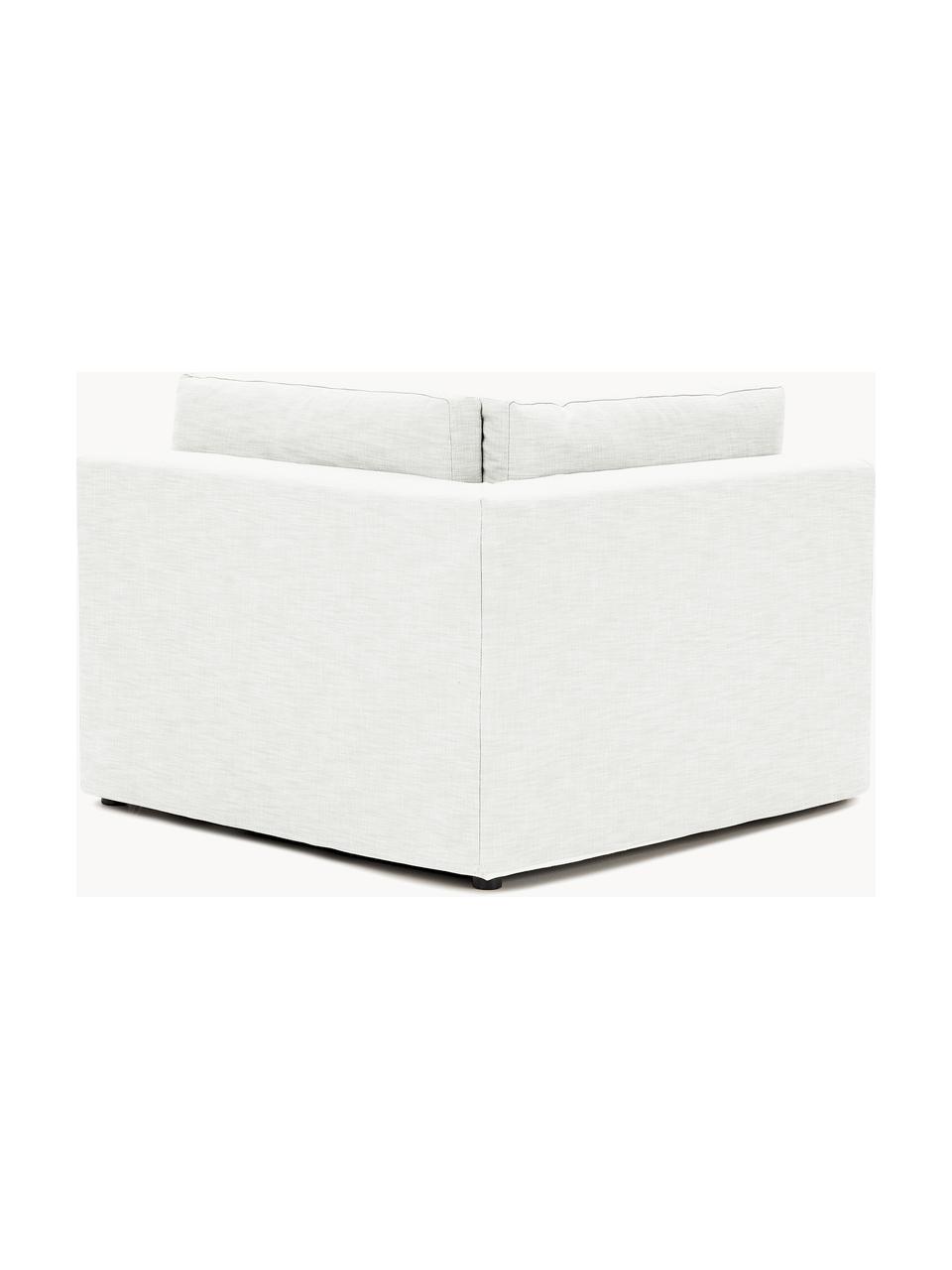 Eckmodul Russell mit abnehmbaren Bezügen, Bezug: 100% Baumwolle Der strapa, Gestell: Massives Kiefernholz, Spe, Webstoff Off White, B 103 x T 103 cm