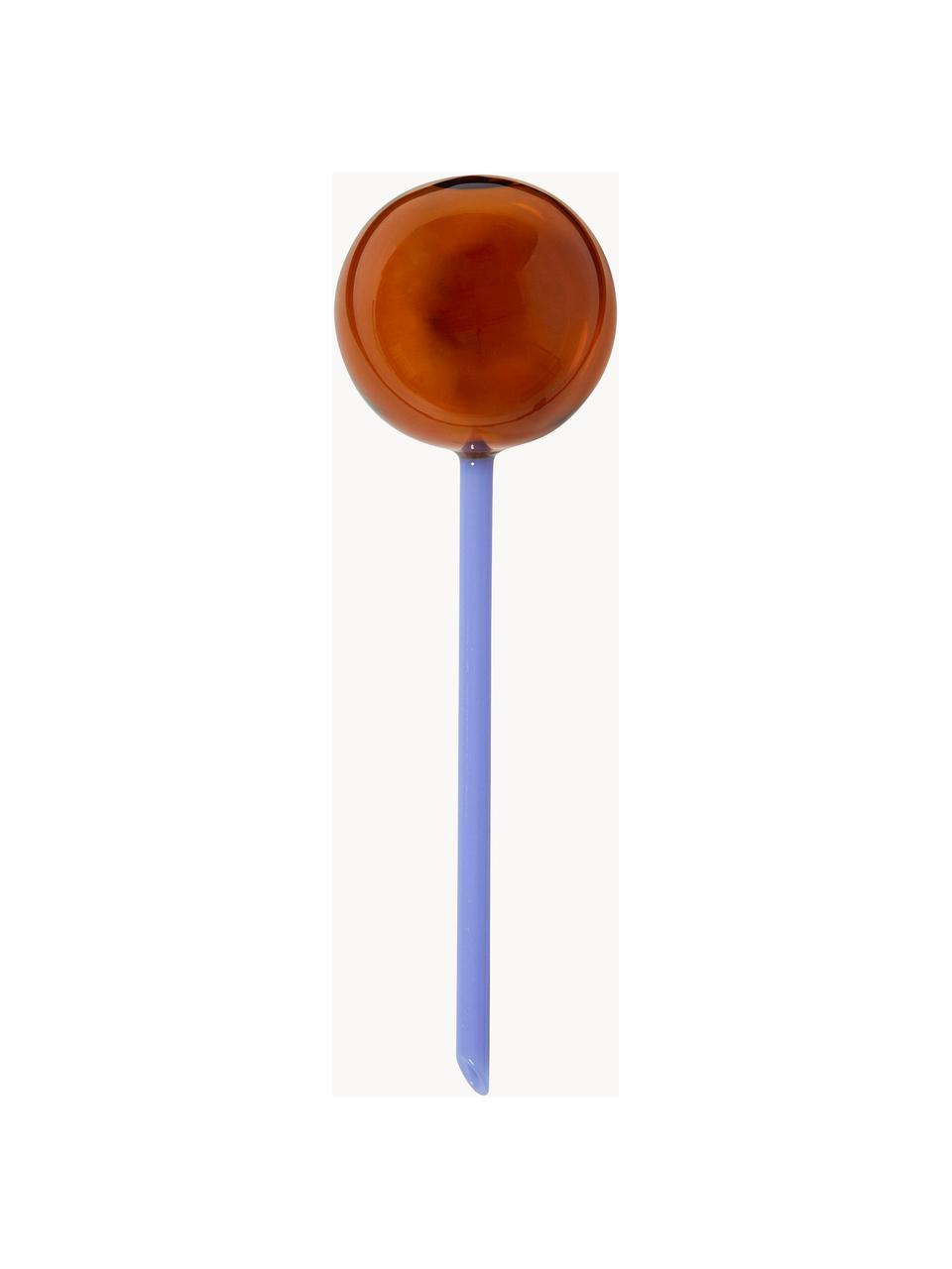 Handgefertigter Bewässerungsball Flora, Glas, Orange, Blau, Ø 8 x H 27 cm