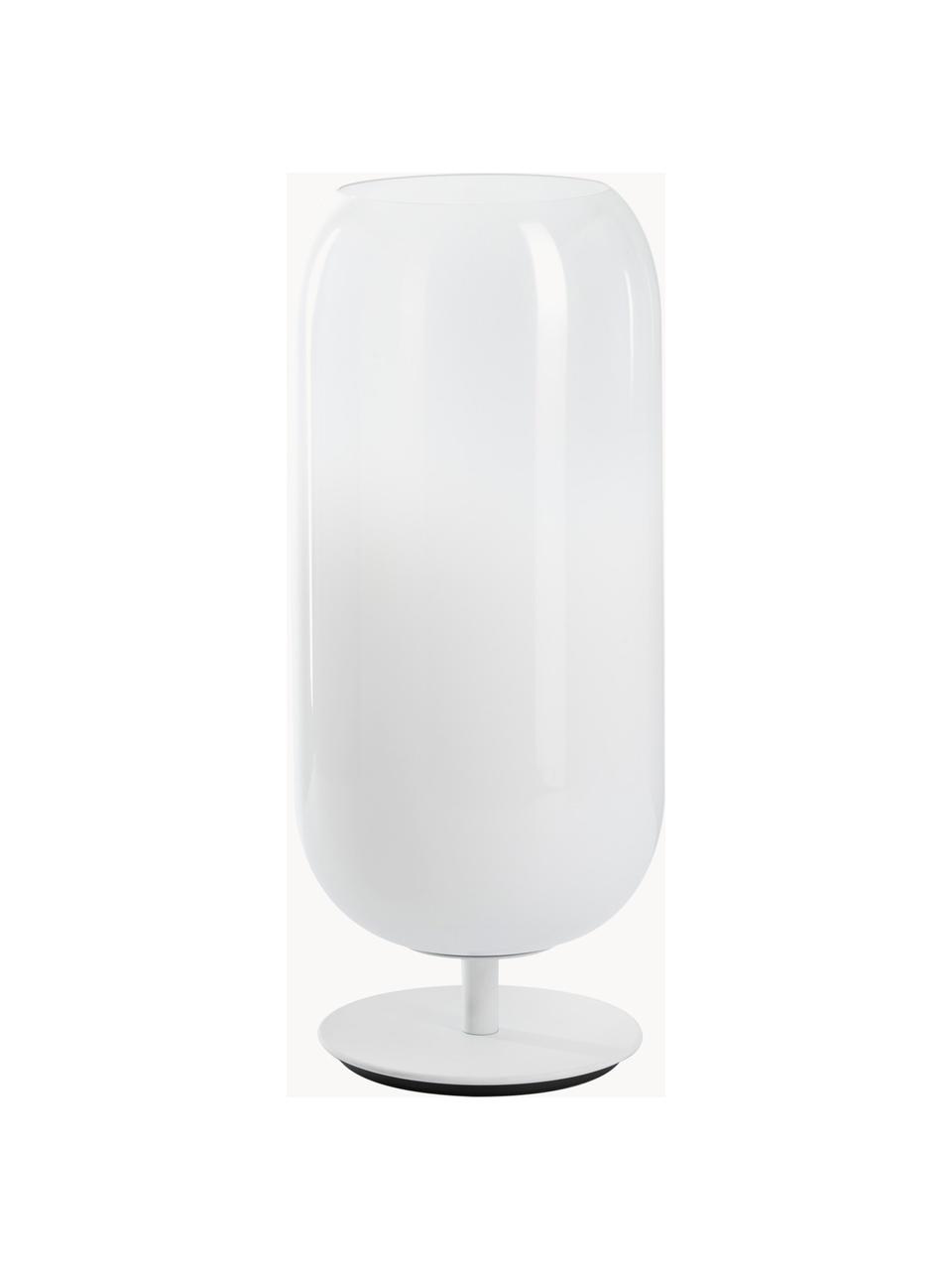 Ručně foukaná stolní lampa Gople, různé velikosti, Bílá, Š 21 cm, V 49 cm