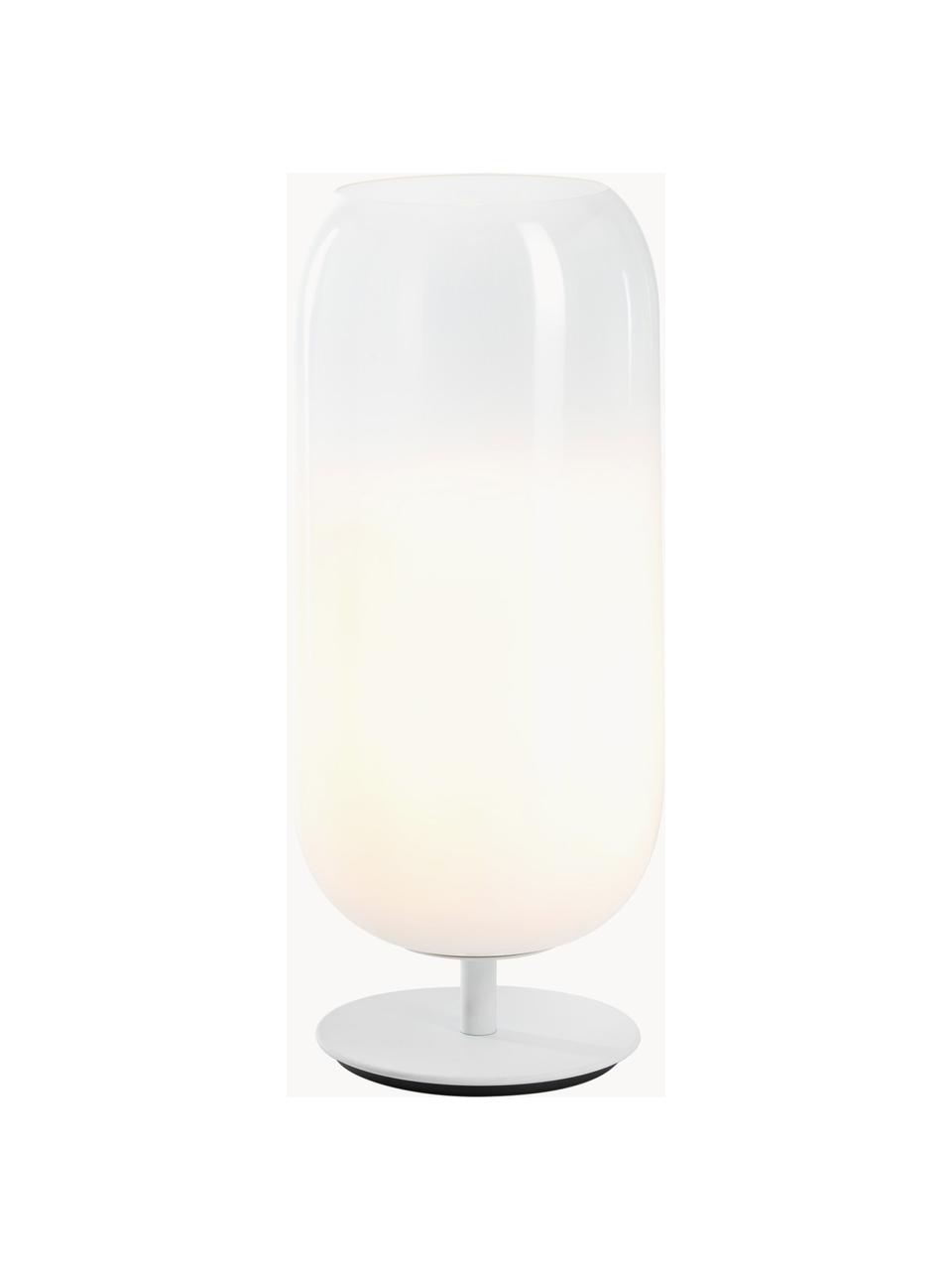 Mondgeblazen tafellamp Gople, verschillende formaten, Lampenkap: mondgeblazen glas, Wit, Ø 21 x H 49 cm