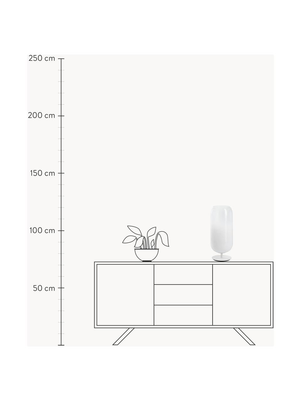 Ručně foukaná stolní lampa Gople, různé velikosti, Bílá, Š 21 cm, V 49 cm