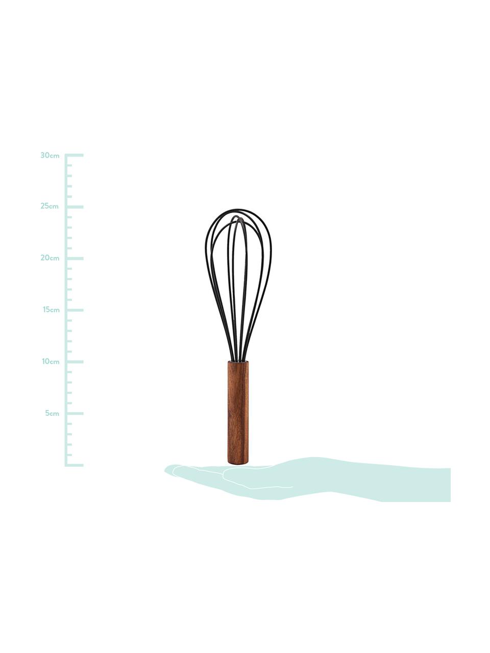 Batidor Whis, Asa: madera de acacia, Negro, madera de acacia, Ø 6 x L 25 cm