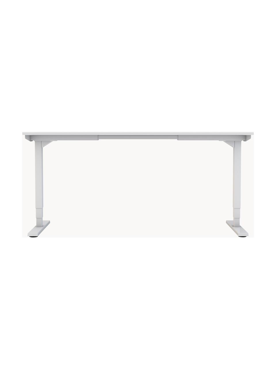 Höhenverstellbarer Schreibtisch Y-Line, in verschiedenen Größen, Gestell: Metall, pulverbeschichtet, Tischplatte: Spanplatte, melaminharzbe, Weiß, B 160 x T 80 cm