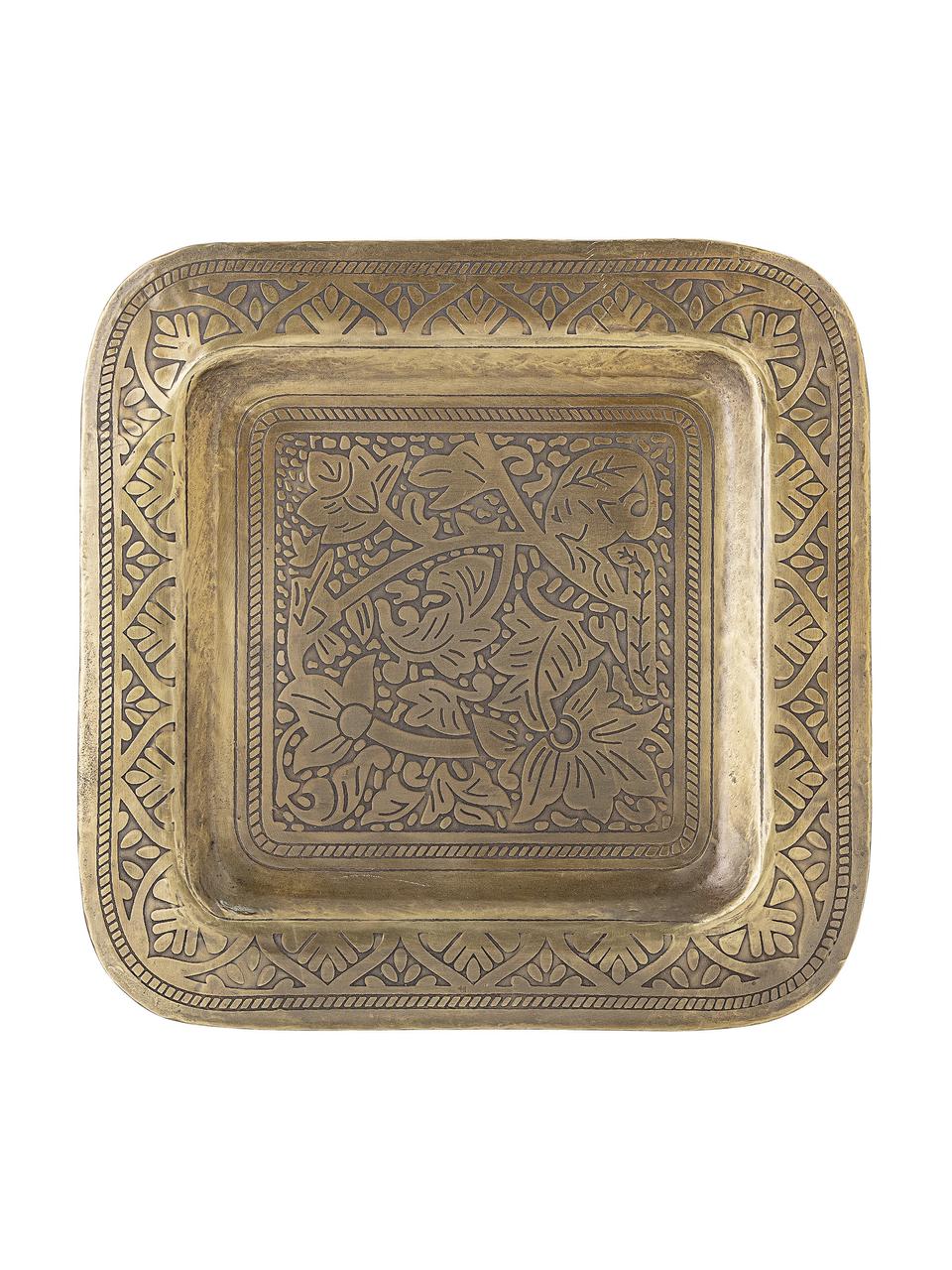 Bandeja decorativa de metal Collo, Metal recubierto, Latón, An 29 x F 29 cm