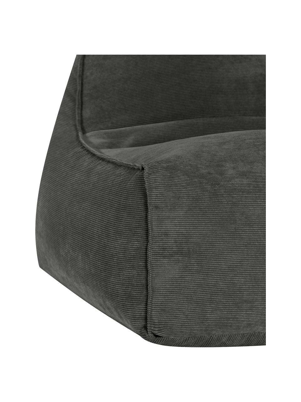 Cord-Sitzsack Cordone, Bezug: Cord (96% Polyester, 4% P, Griff: Polyester (Lederimitat), Anthrazit, 70 x 80 cm