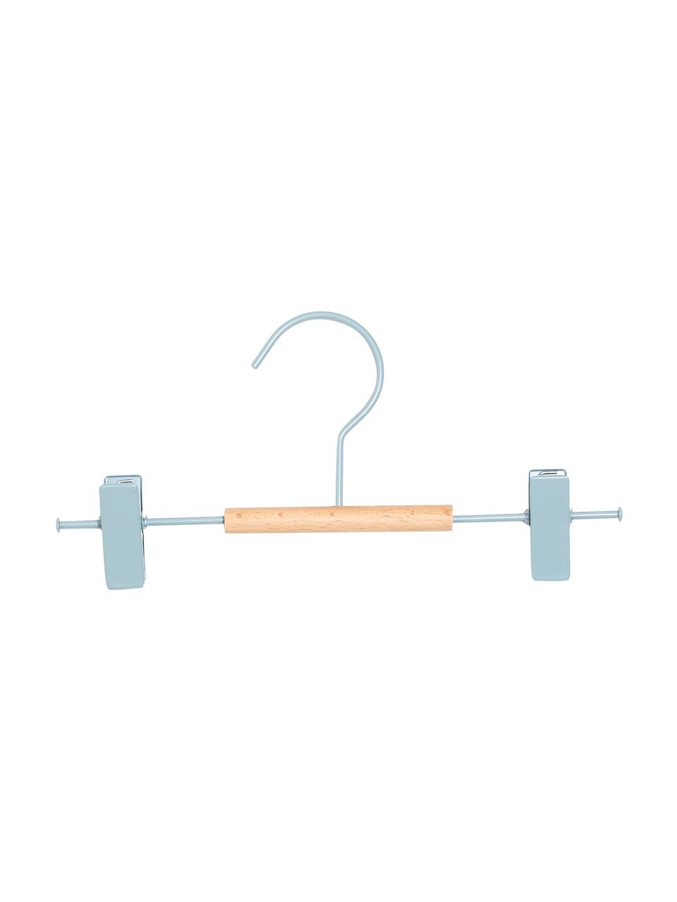 Gruccia Kids Clip 5 pz, Legno, acciaio verniciato a polvere, Azzurro, Larg. 25 x Alt. 12 cm