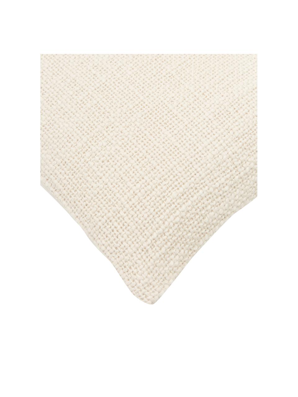 Federa arredo color bianco crema Anise, 100% cotone, Bianco crema, Larg. 30 x Lung. 50 cm