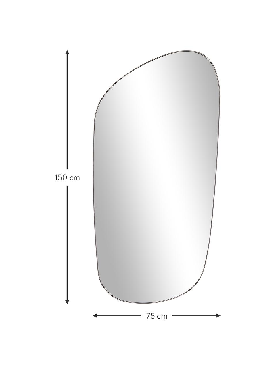 Wandspiegel Oiva in geschwungener Form, Rückseite: Mitteldichte Holzfaserpla, Spiegelfläche: Spiegelglas, Schwarz, B 75 x H 150 cm