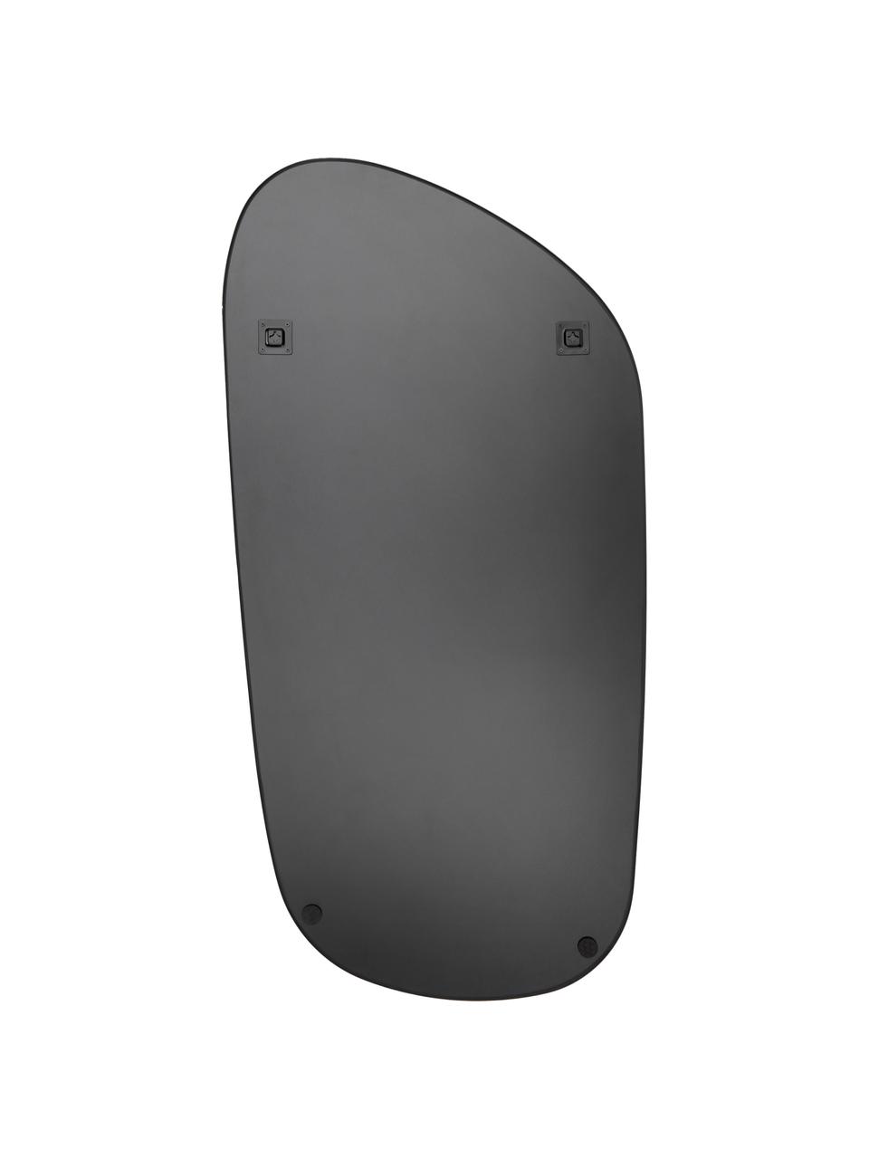Espejo de pared curvo Oiva, Parte trasera: tablero de fibras de dens, Espejo: cristal, Negro, An 75 x Al 150 cm