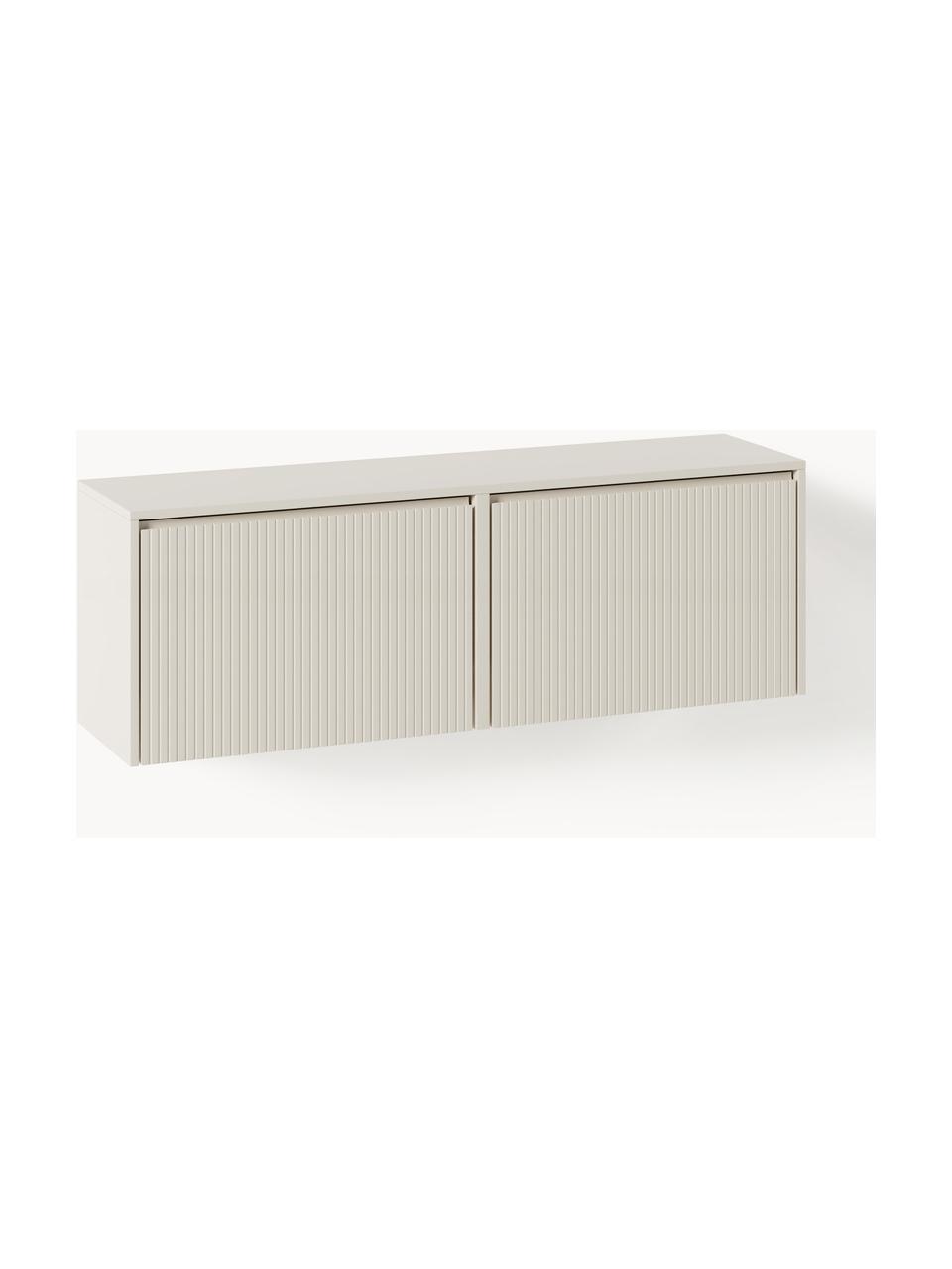 Wand-Schuhschrank Shea mit Klappfächern und geriffelter Front, Mitteldichte Holzfaserplatte (MDF), lackiert

Dieses Produkt wird aus nachhaltig gewonnenem, FSC®-zertifiziertem Holz gefertigt., Hellbeige, B 120 x H 40 cm