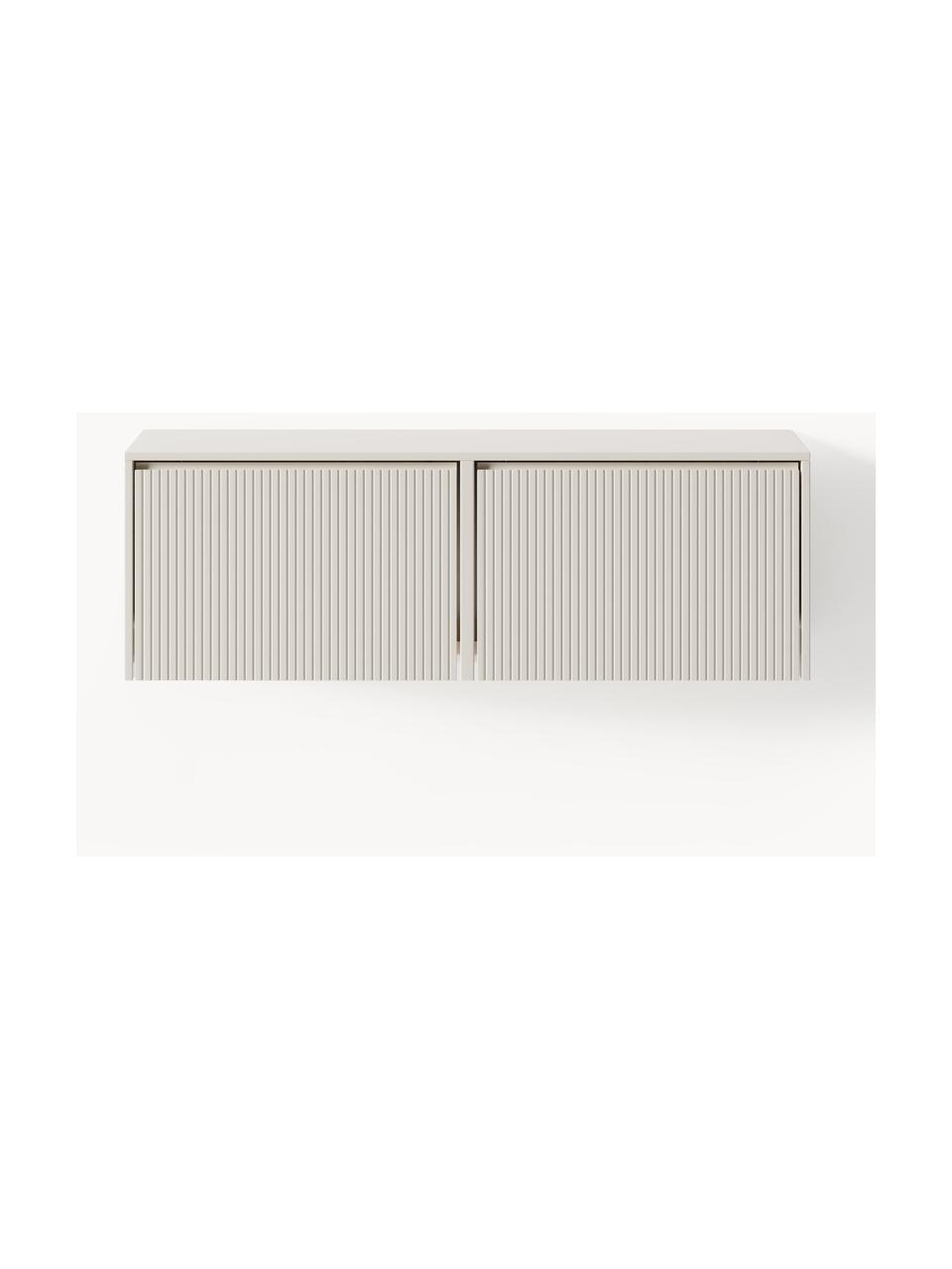 Wand-Schuhschrank Shea mit Klappfächern und geriffelter Front, Mitteldichte Holzfaserplatte (MDF), lackiert

Dieses Produkt wird aus nachhaltig gewonnenem, FSC®-zertifiziertem Holz gefertigt., Hellbeige, B 120 x H 40 cm