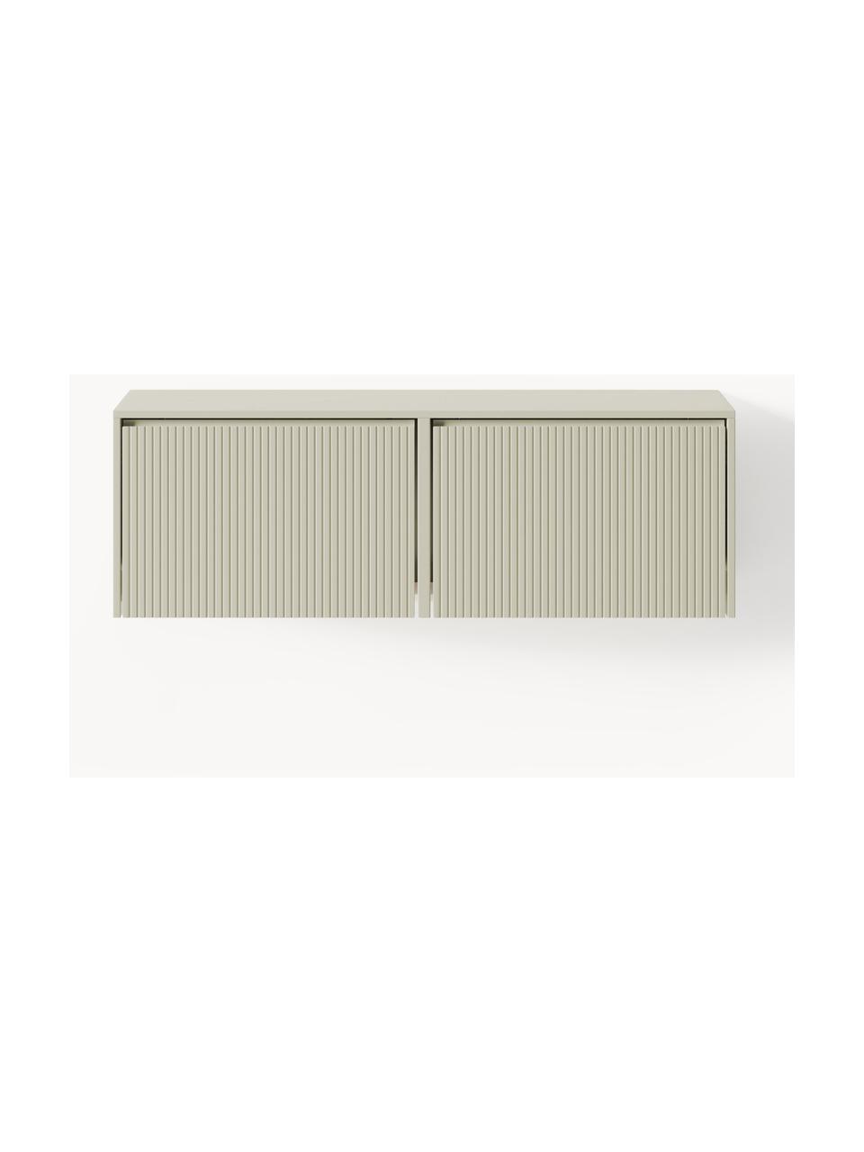 Wand-Schuhschrank Shea mit Klappfächern und geriffelter Front, Mitteldichte Holzfaserplatte (MDF), lackiert

Dieses Produkt wird aus nachhaltig gewonnenem, FSC®-zertifiziertem Holz gefertigt., Hellbeige, B 120 x H 40 cm