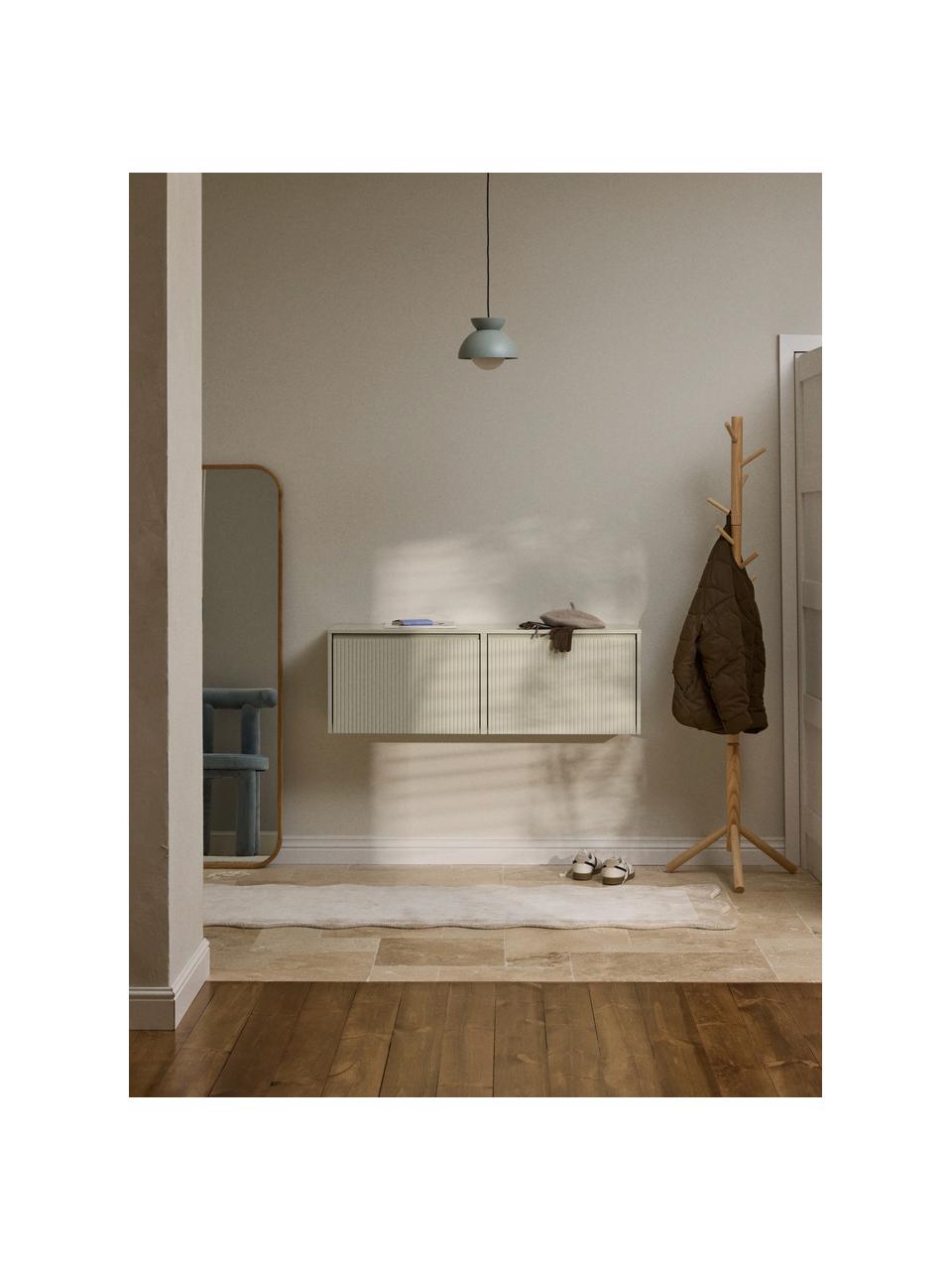 Wand-Schuhschrank Shea mit Klappfächern und geriffelter Front, Mitteldichte Holzfaserplatte (MDF), lackiert

Dieses Produkt wird aus nachhaltig gewonnenem, FSC®-zertifiziertem Holz gefertigt., Hellbeige, B 120 x H 40 cm