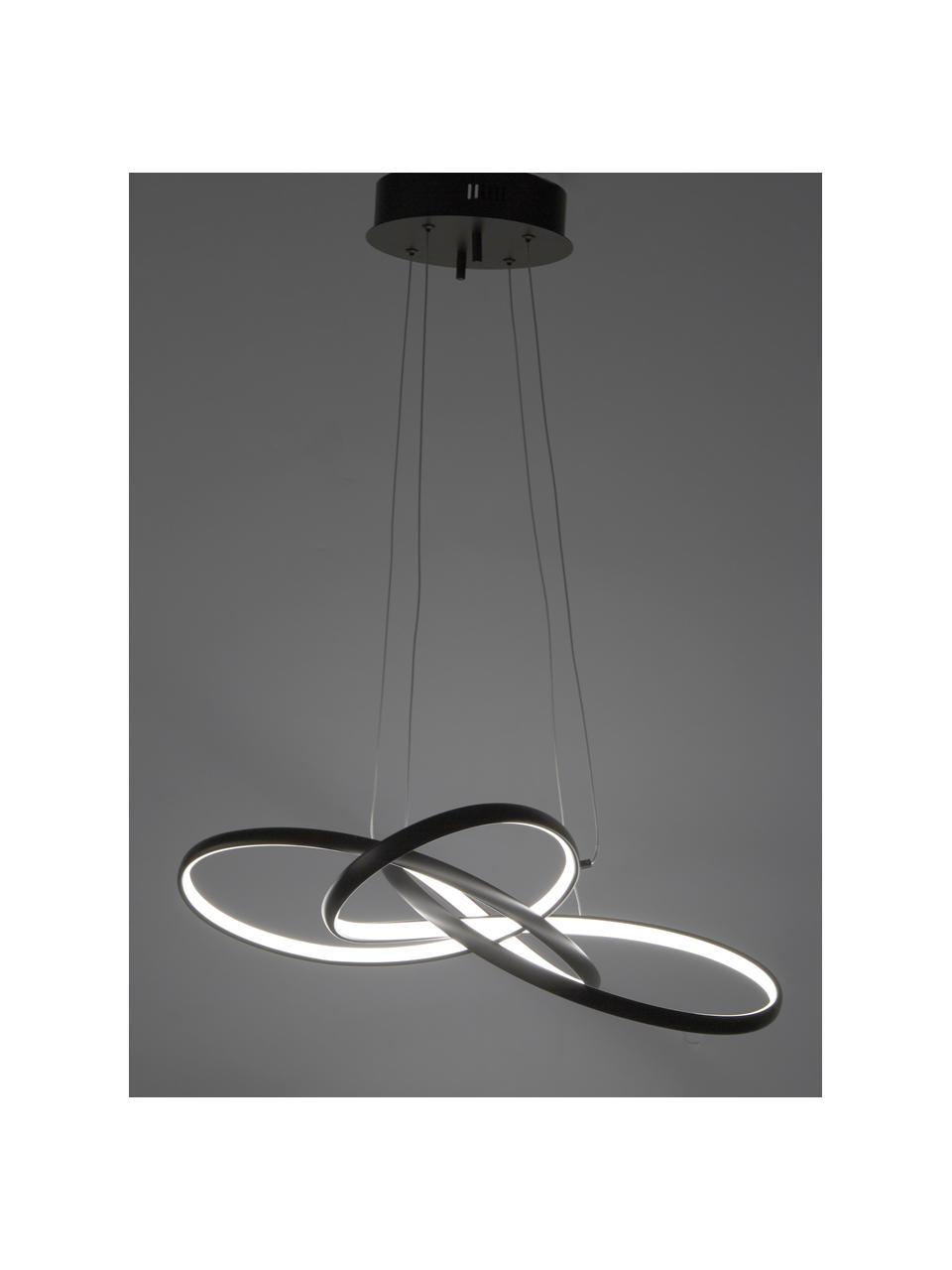 LED Pendelleuchte Nebulosa, Gestell: Metall, Aluminium, Weiss, 65 x 11 cm