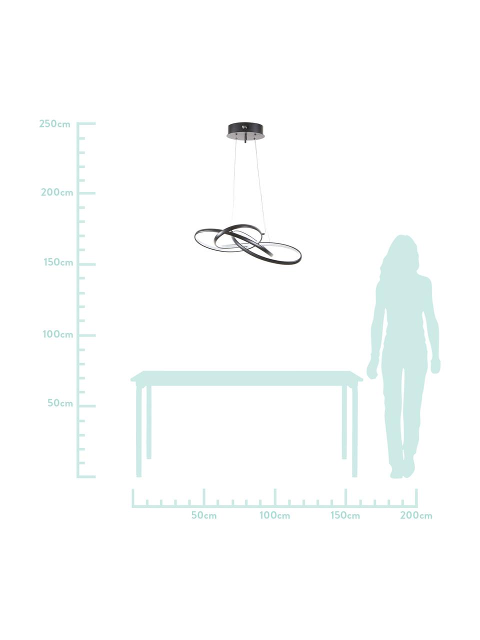 LED hanglamp Nebulosa, Frame: metaal, aluminium, Diffuser: kunststof, Wit, 65 x 11 cm