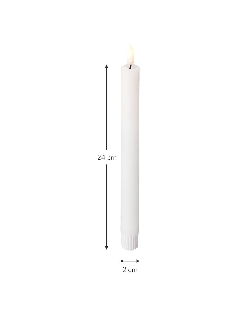 LED-Stabkerzen Bonna, 2 Stück, Wachs, Weiß, Ø 2 x H 24 cm