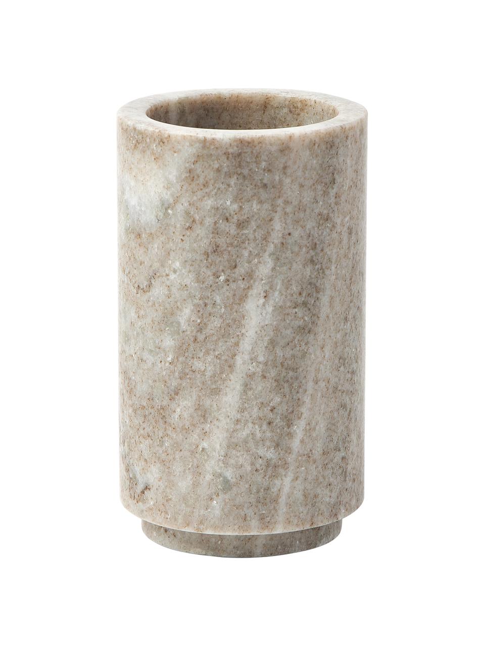 Gobelet en marbre à brosse à dents Simba, Marbre, Beige, marbré, Ø 8 x haut. 14 cm