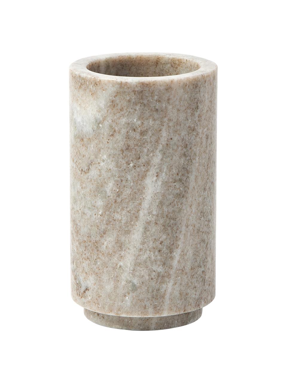 Marmor-Zahnputzbecher Simba, Marmor, Beige, marmoriert, Ø 8 x H 14 cm