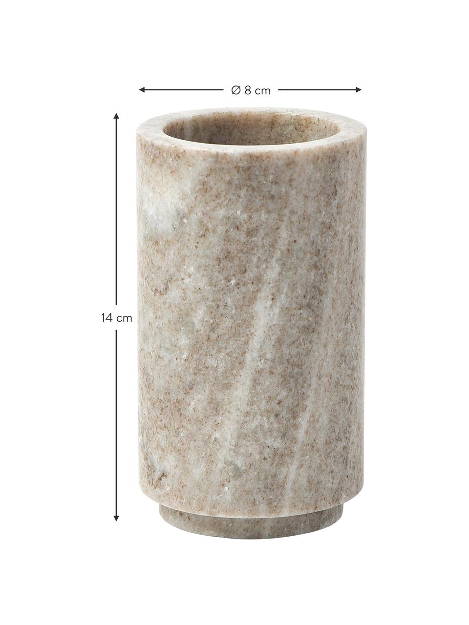 Gobelet en marbre à brosse à dents Simba, Marbre, Beige, marbré, Ø 8 x haut. 14 cm
