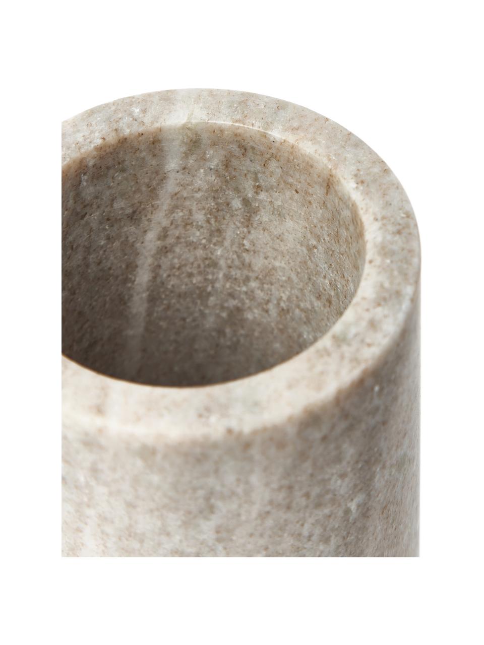 Marmeren tandenborstelbeker Simba, Marmer, Beige, gemarmerd, Ø 8 x H 14 cm