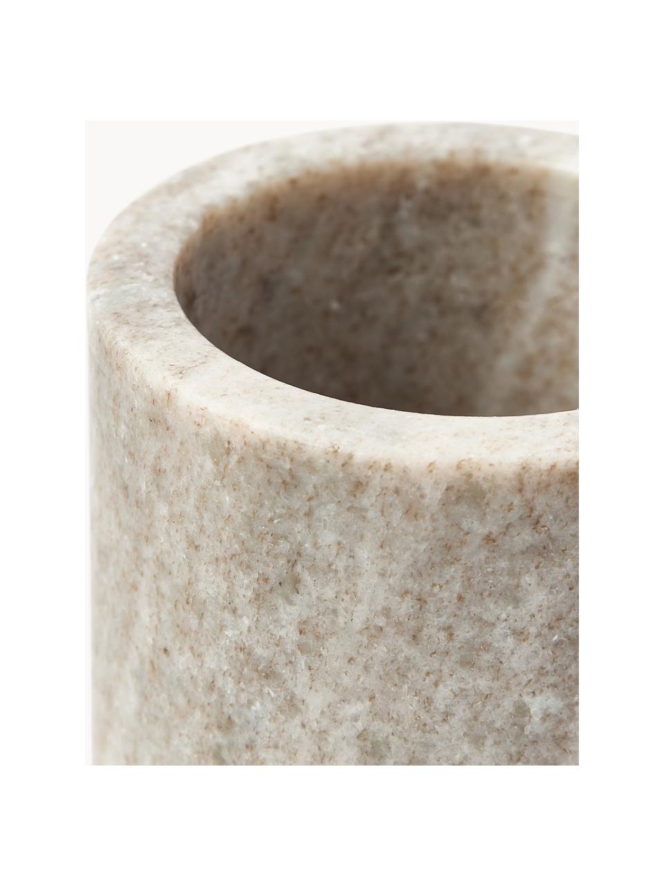 Portapazzolino in marmo Simba, Marmo, Beige marmorizzato, Ø 8 x Alt. 14 cm