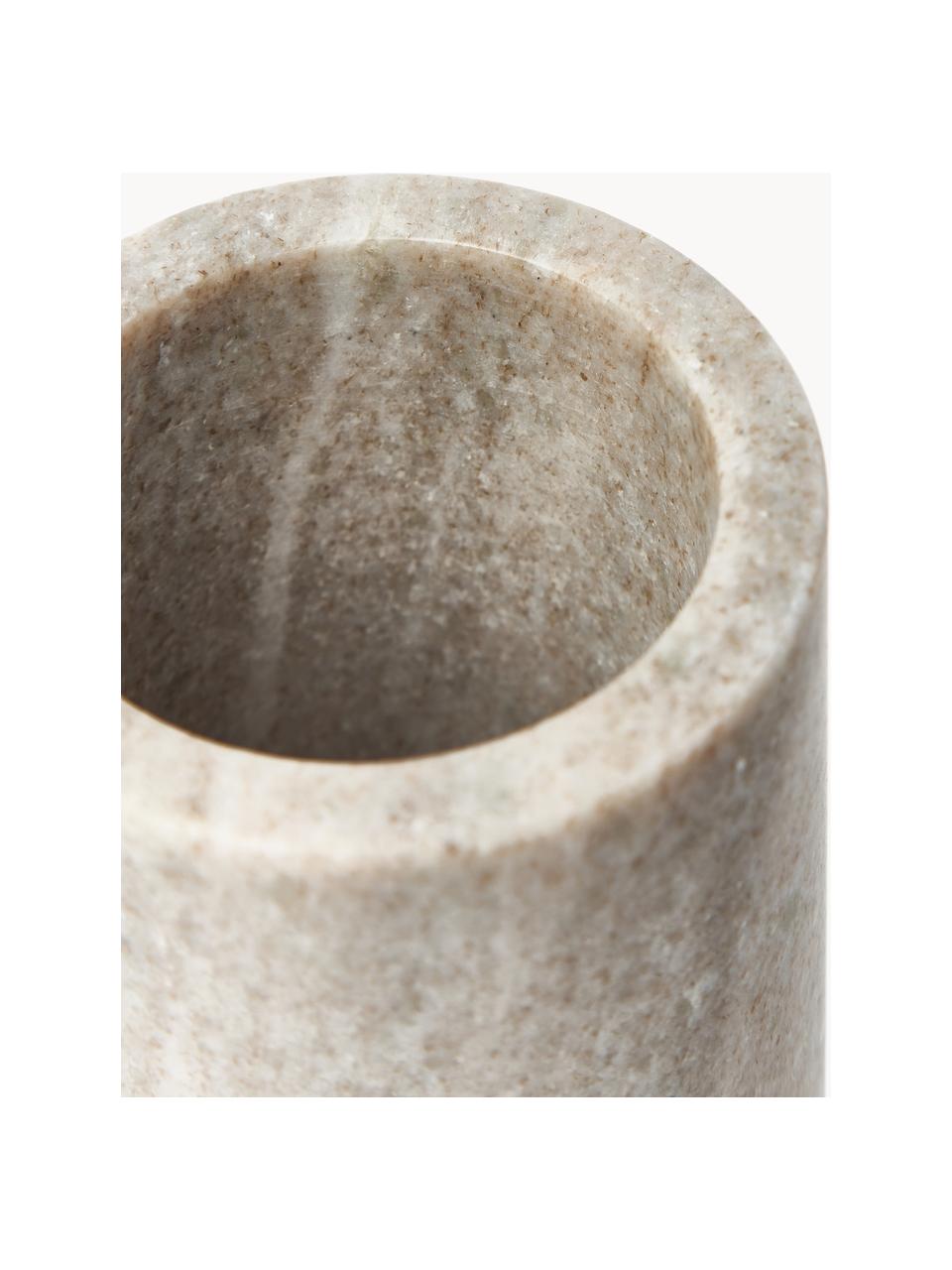 Tazza per spazzolino in marmo Simba, Marmo, Beige marmorizzato, Ø 8 x Alt. 14 cm
