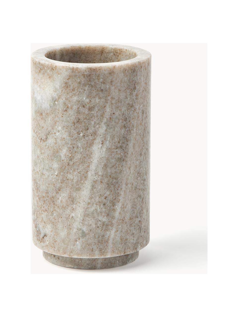 Tazza per spazzolino in marmo Simba, Marmo, Beige marmorizzato, Ø 8 x Alt. 14 cm