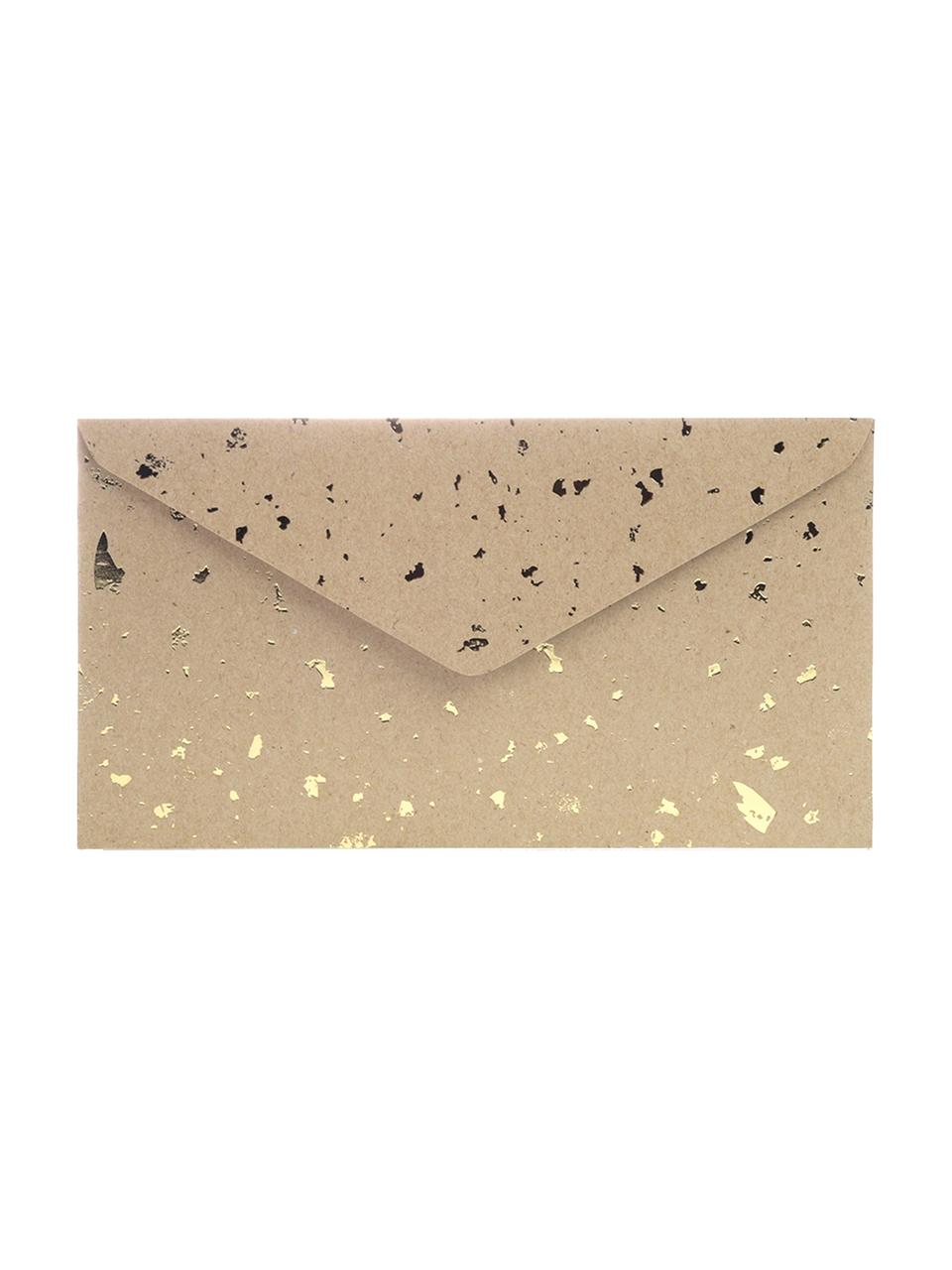 Enveloppes Carat, 3 pièces, Papier kraft, Brun, couleur dorée, larg. 24 x haut. 14 cm