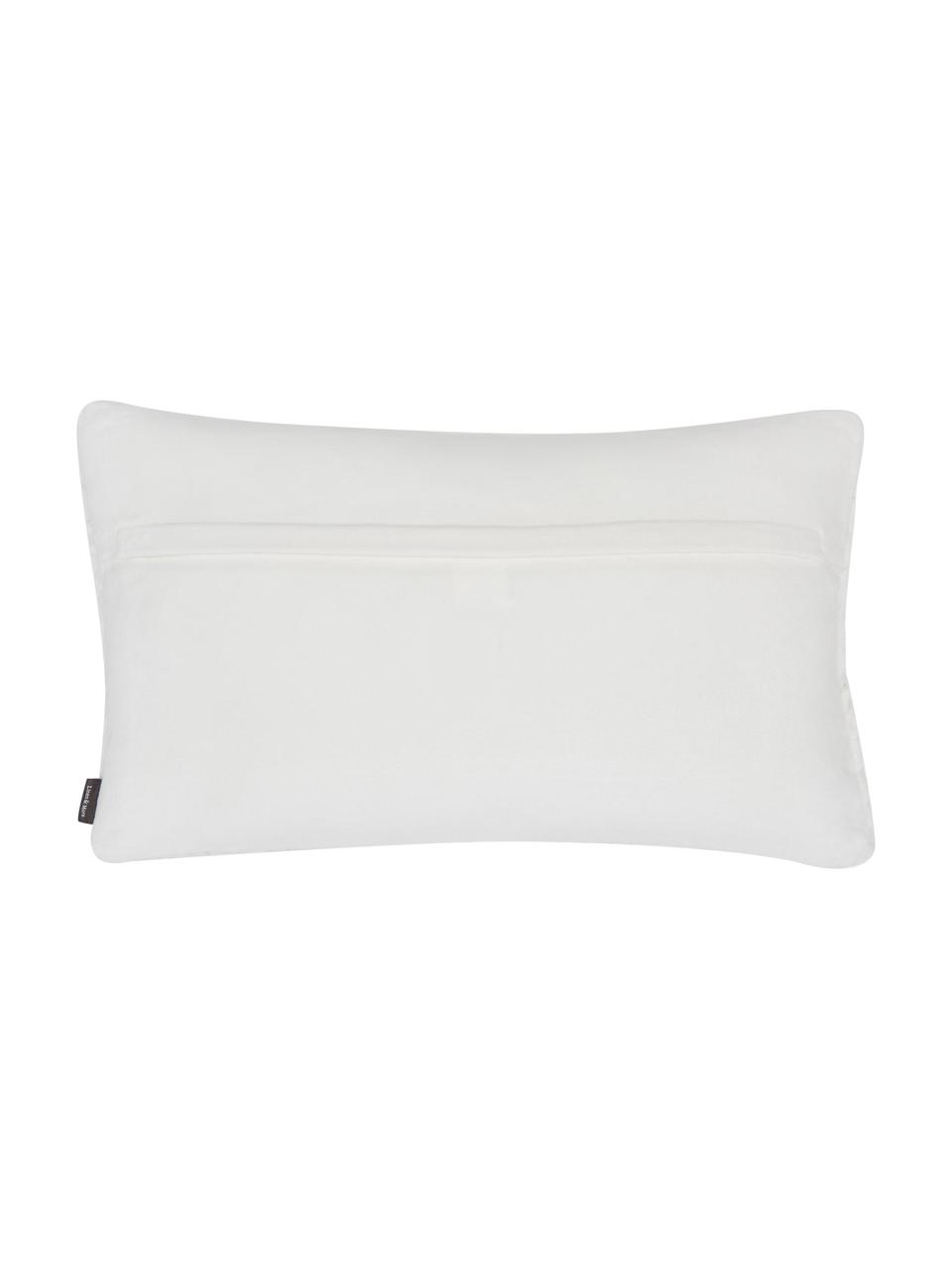 Cuscino in velluto bianco con imbottitura Smock, Rivestimento: 100% velluto di cotone, Bianco, Larg. 30 x Lung. 50 cm