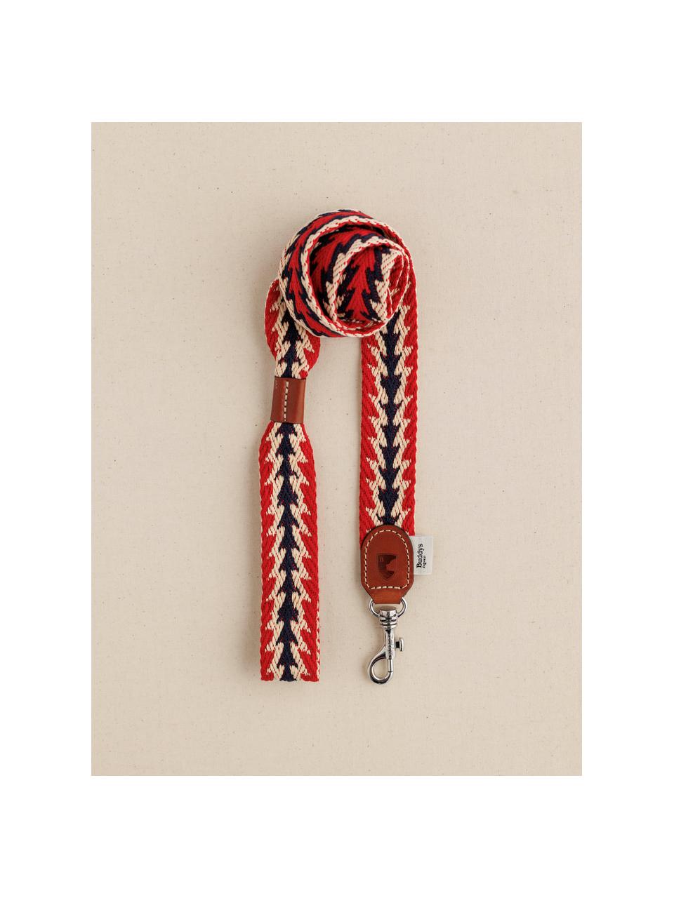 Guinzaglio per cani fatto a mano Peruvian Arrow, Rosso, blu scuro, bianco, Lung. 120 cm