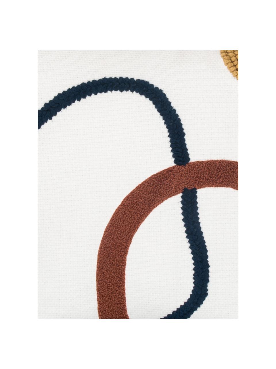 Kussenhoes Wassily met abstracte decoratie, 100% katoen, Wit, meerkleurig, B 45 x L 45 cm