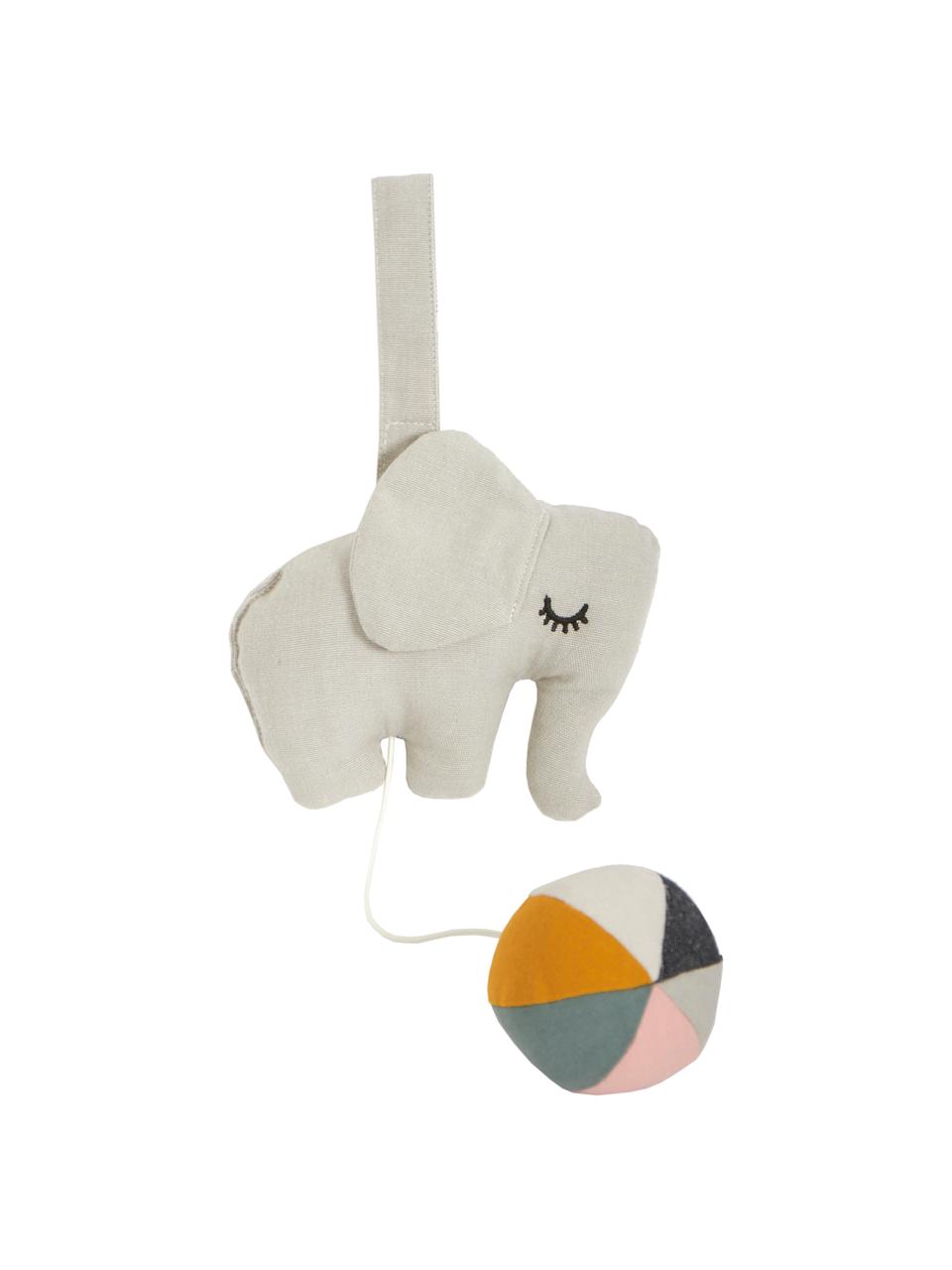 Ručne vyrobené hračka s hracou skrinkou Elephant, Sivá, Š 16 x V 20 cm