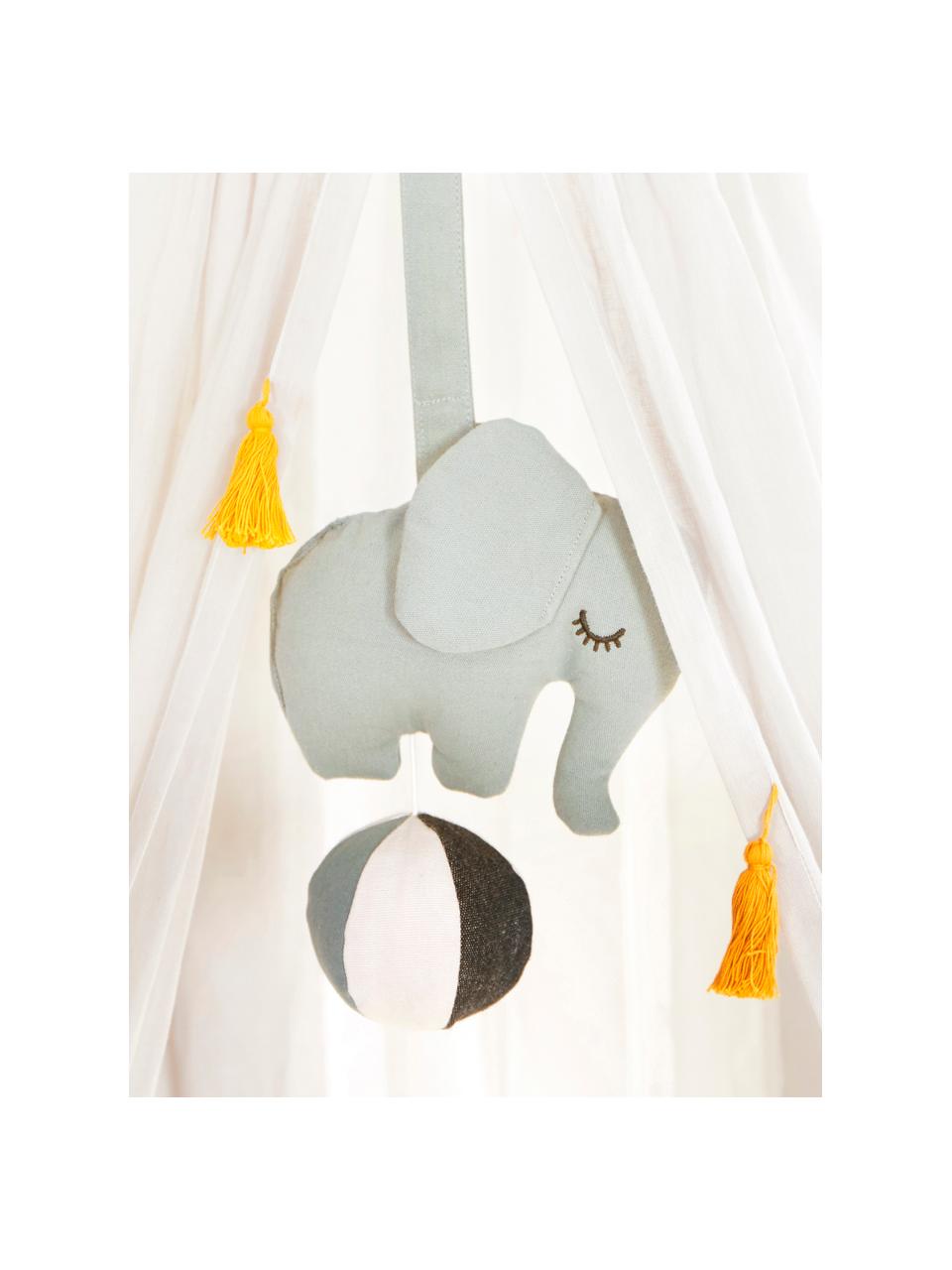 Handgemaakte muziekhanger Elephant, Grijs, B 16 x H 20 cm
