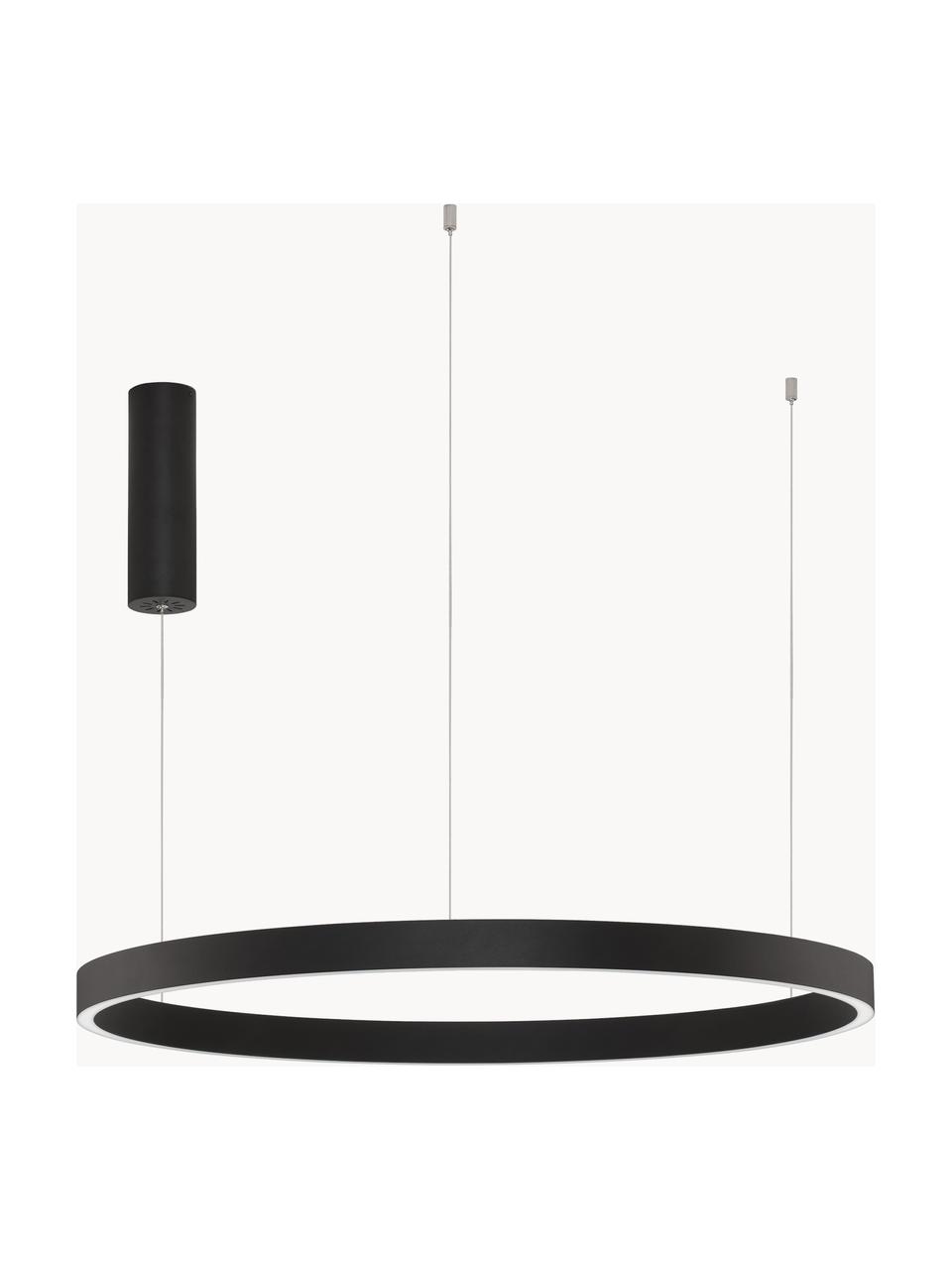 Lampa wisząca LED z funkcją przyciemniania Elowen, różne rozmiary, Czarny, Ø 80 x 5 cm