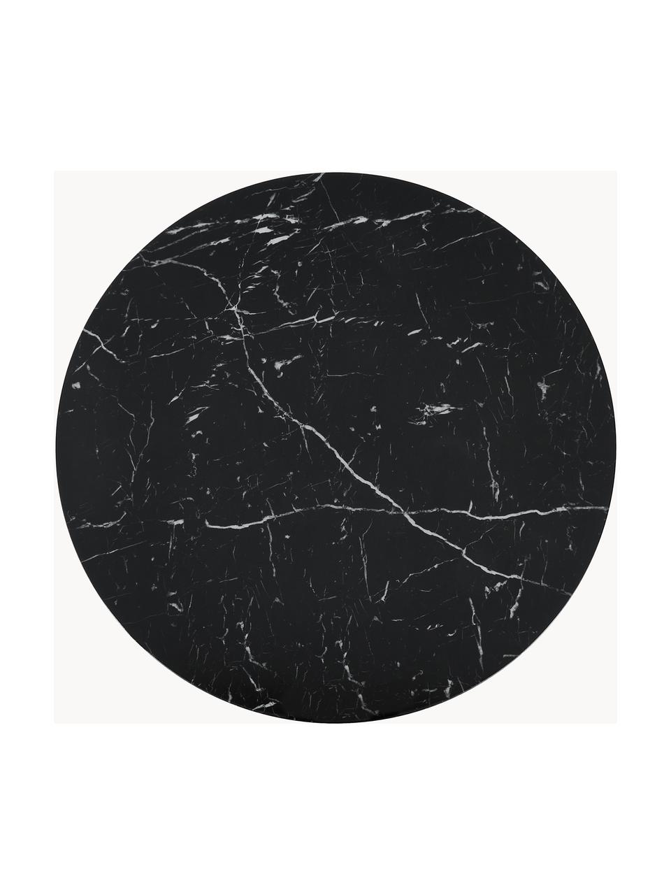 Tavolo rotondo effetto marmo Karla, Ø 90 cm, Nero, marmorizzato, Ø 90 x Alt. 75 cm