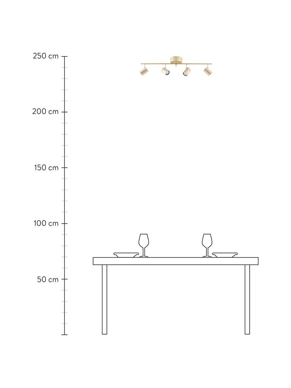 Faretti da soffitto grandi Correct, Paralume: metallo rivestito, Struttura: metallo rivestito, Baldacchino: metallo rivestito, Dorato, Larg. 83 x Alt. 18 cm
